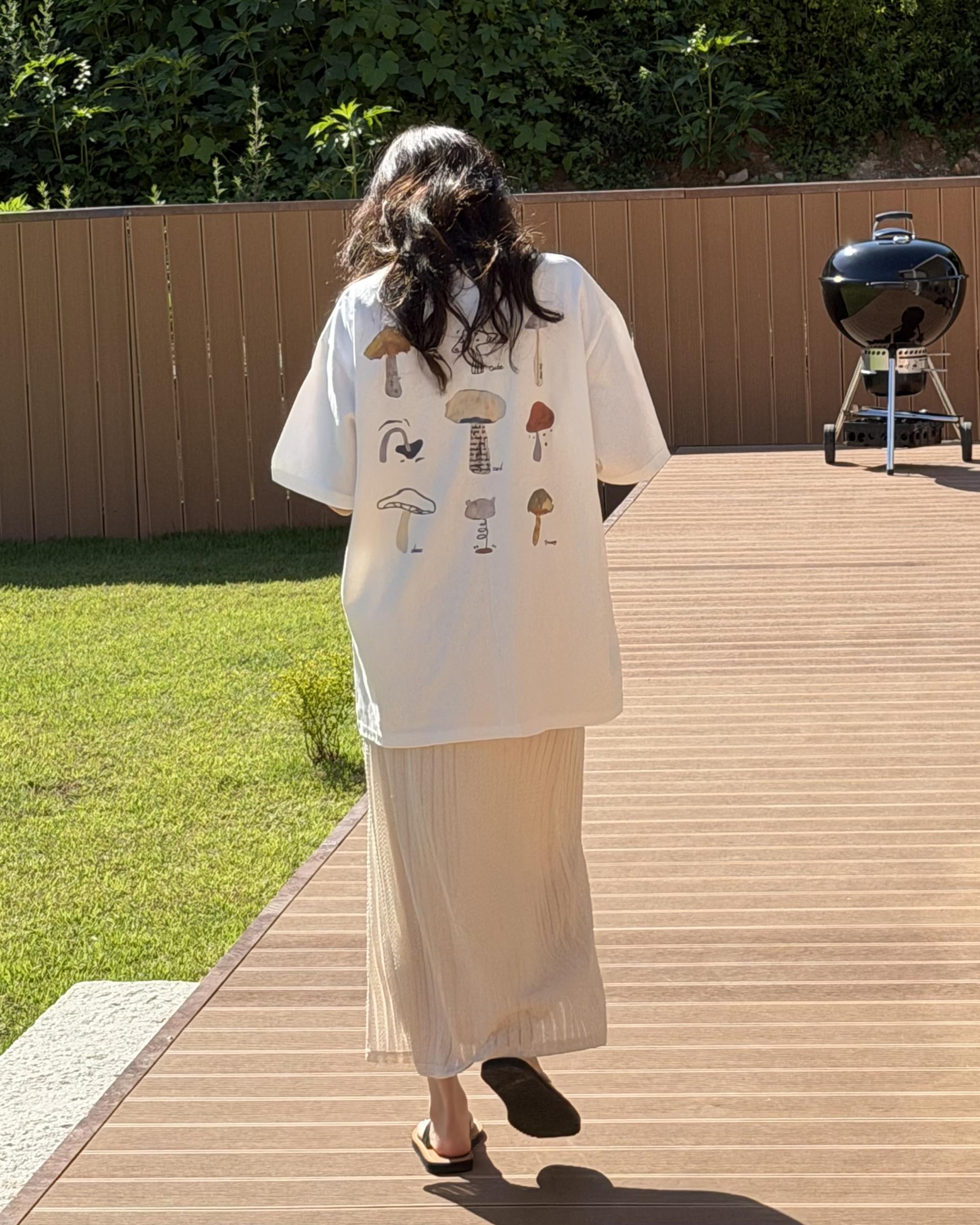 mushroom top (white/melange grey)