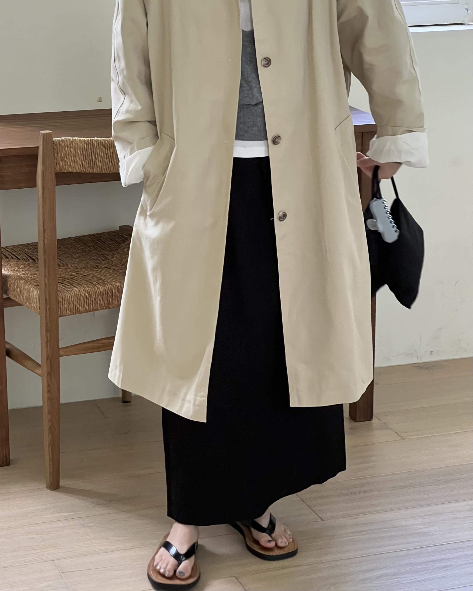 base wrinkle skirt (black/cream)