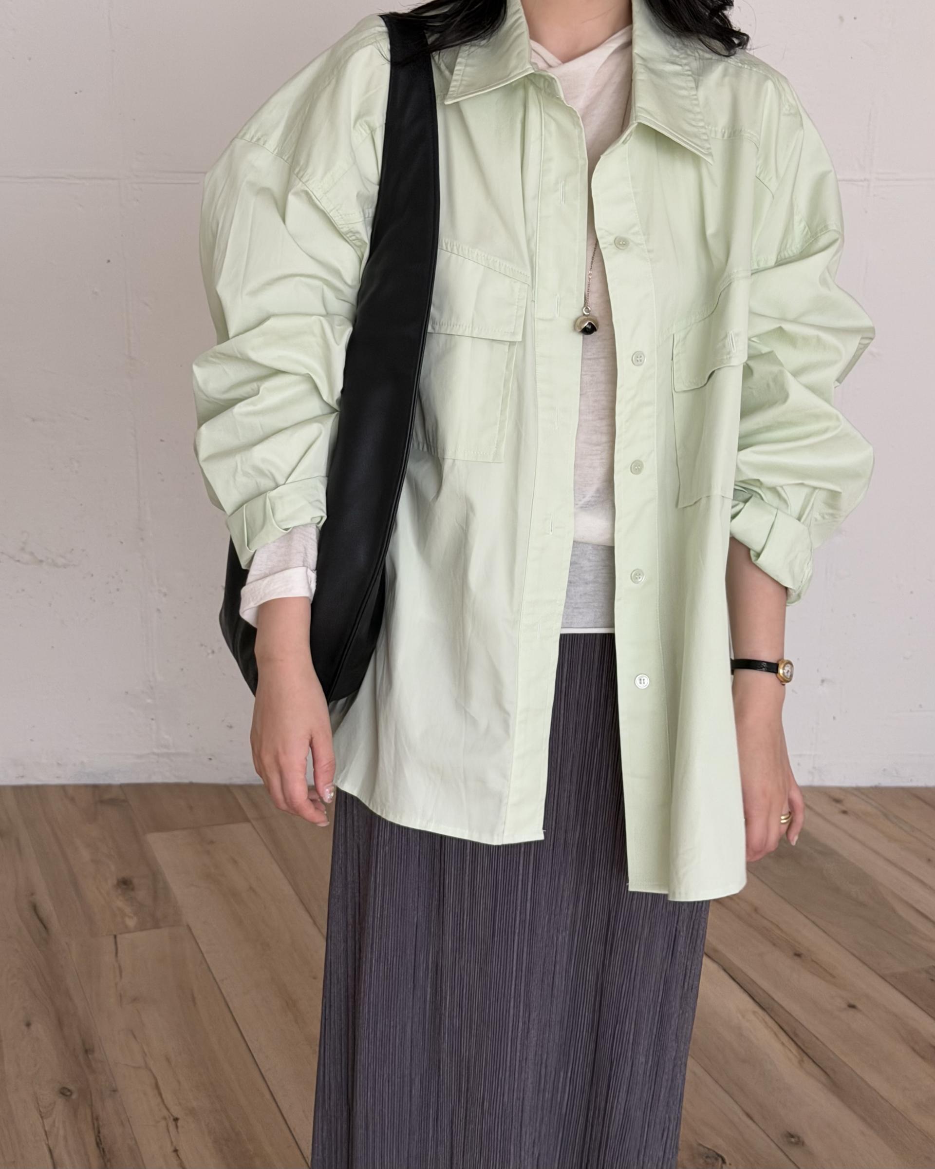 over pocket shirt (mint/charcoal)