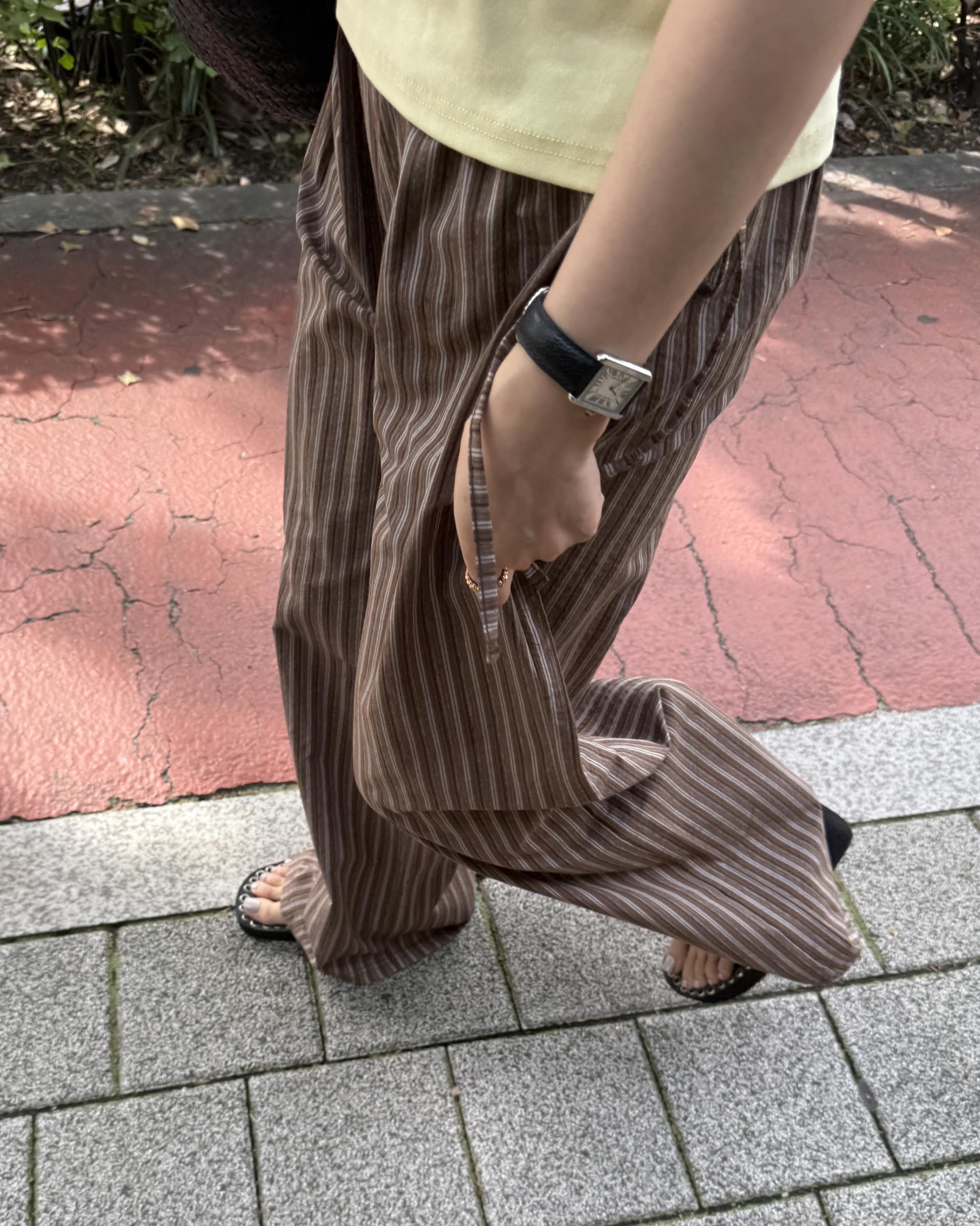 zinny stripe pants (blue/brown)