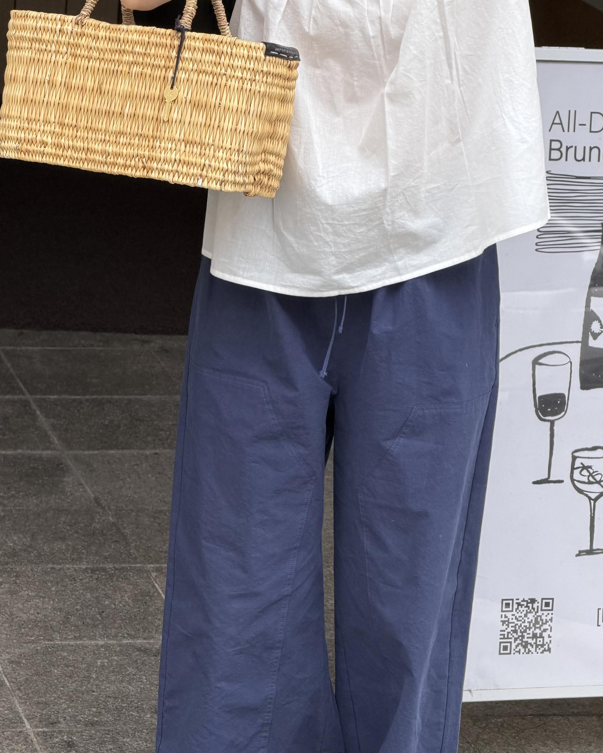 rusk cotton pants (charcoal/navy)
