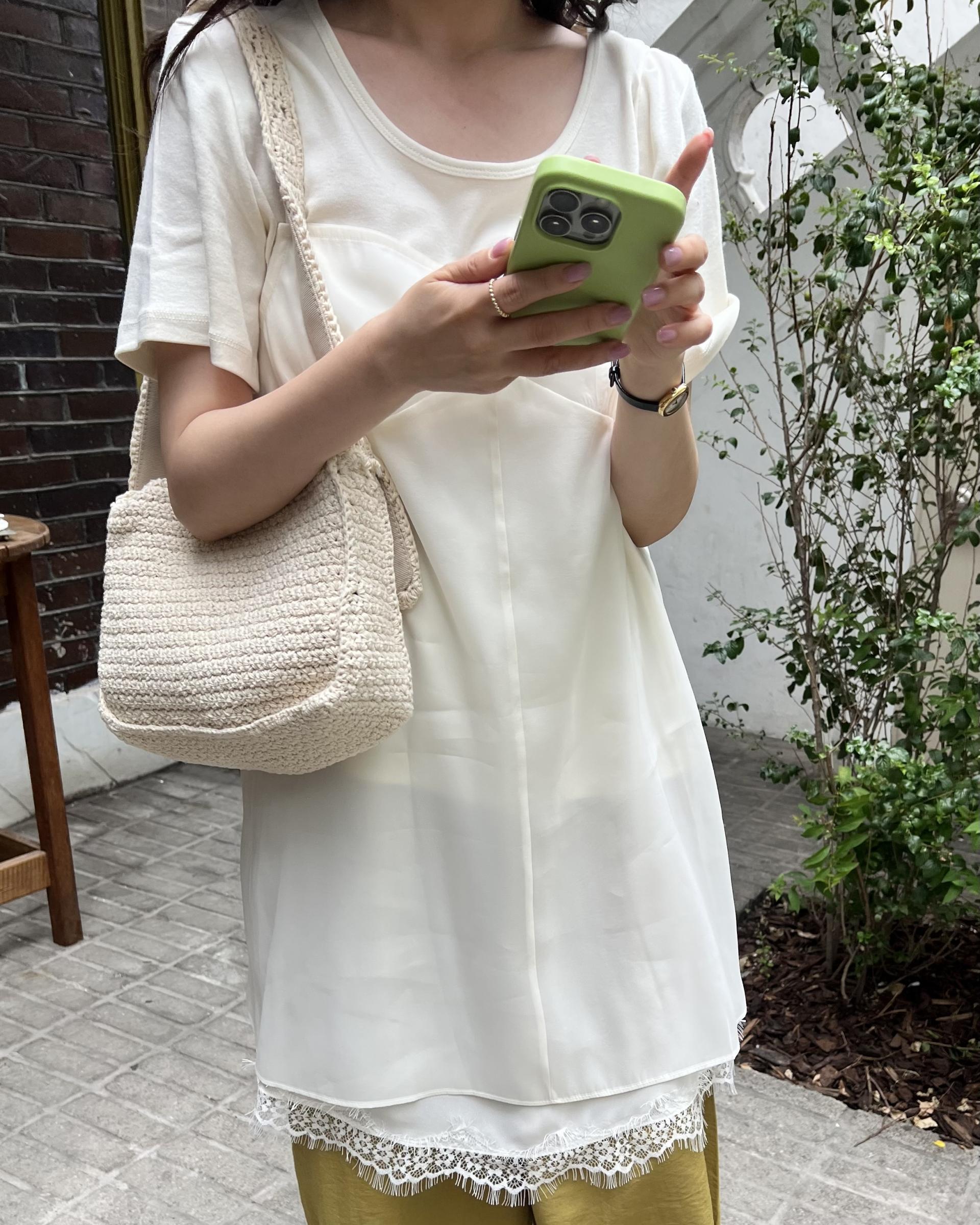 sheer layered dress (cream/dusty pink)
