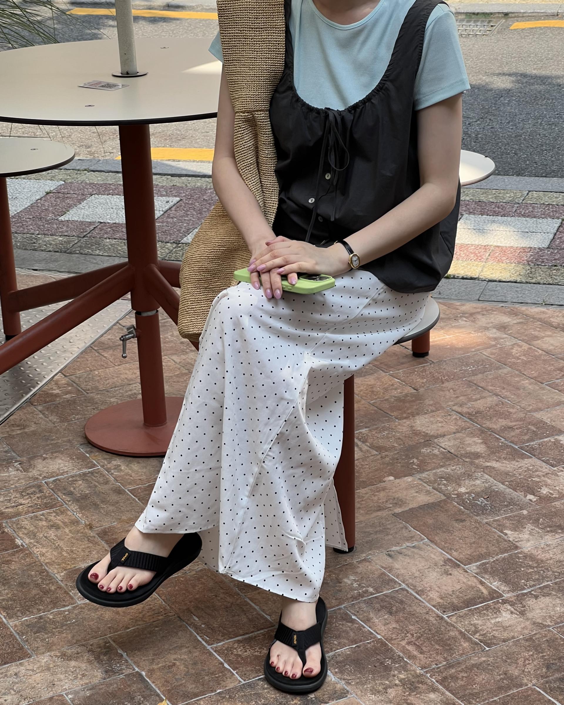 dot maxi skirt