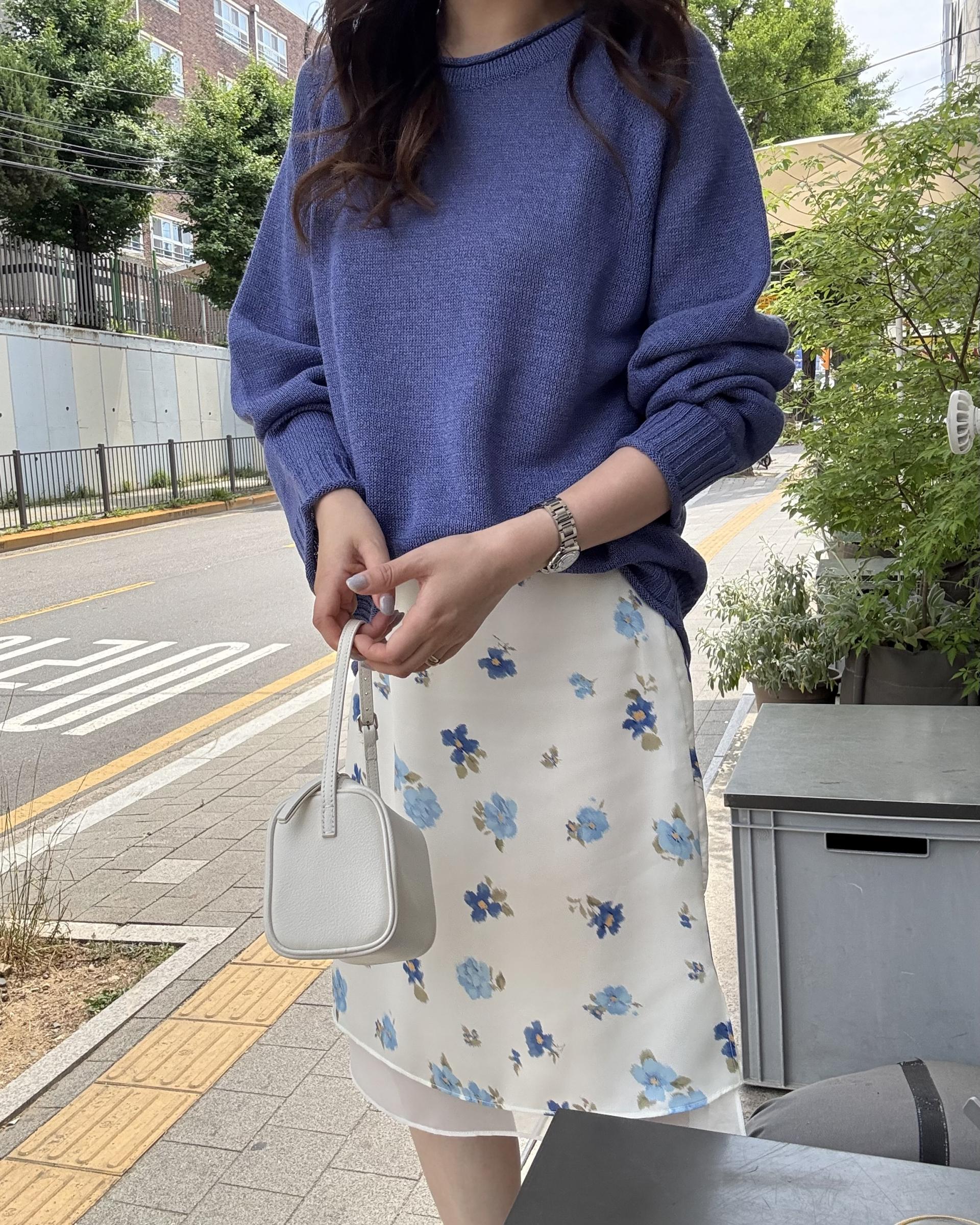 zen flower skirt (cream/mint)