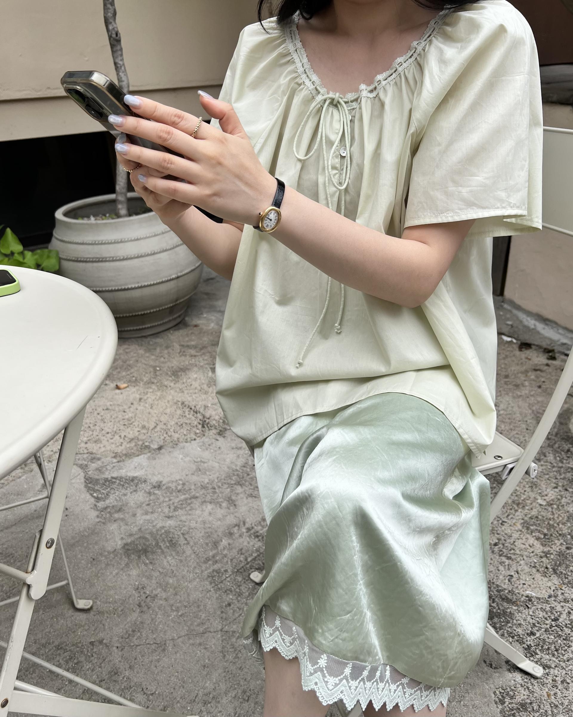 botanic blouse (mint/white)