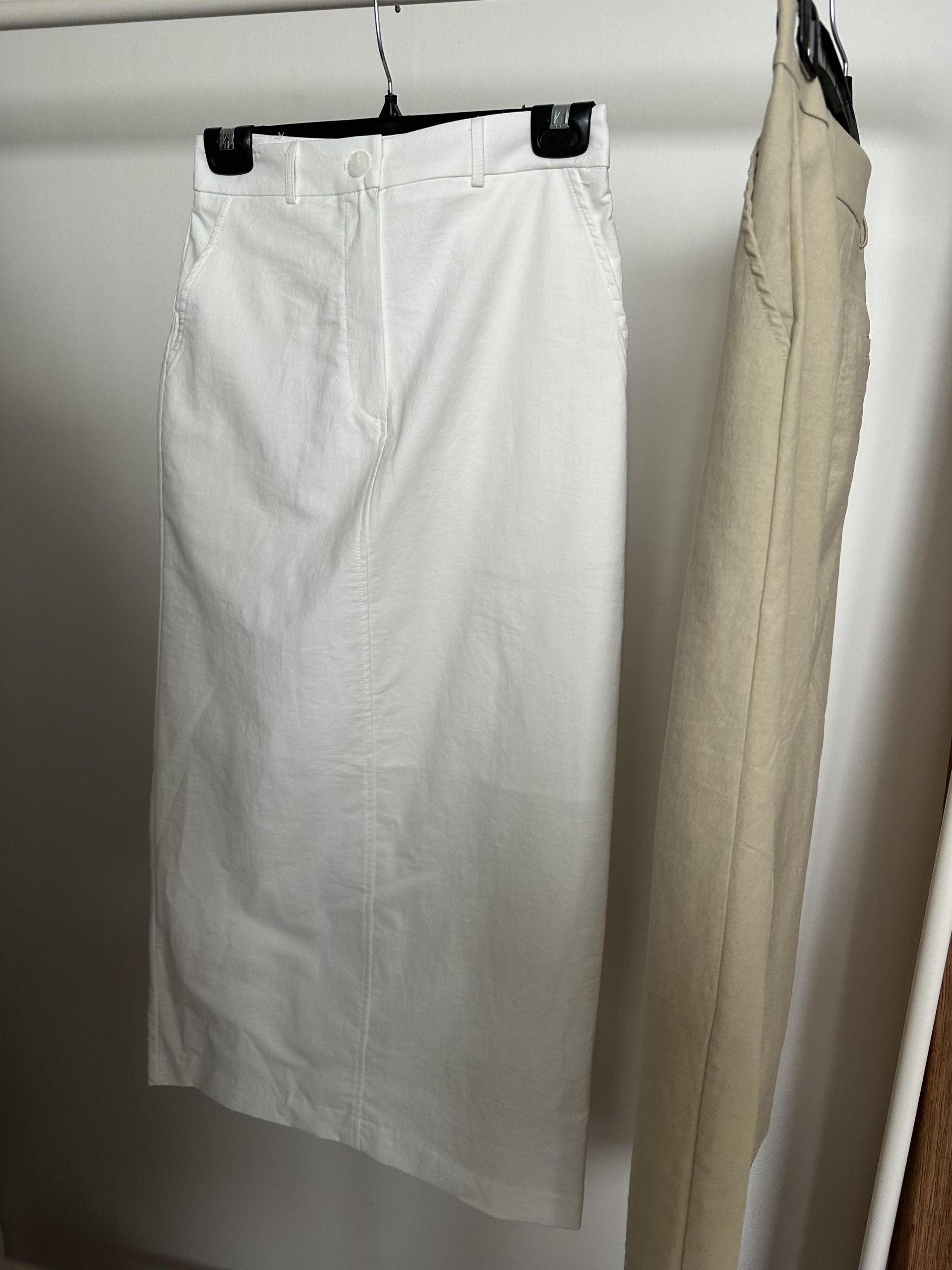 creme cotton skirt (beige/white)