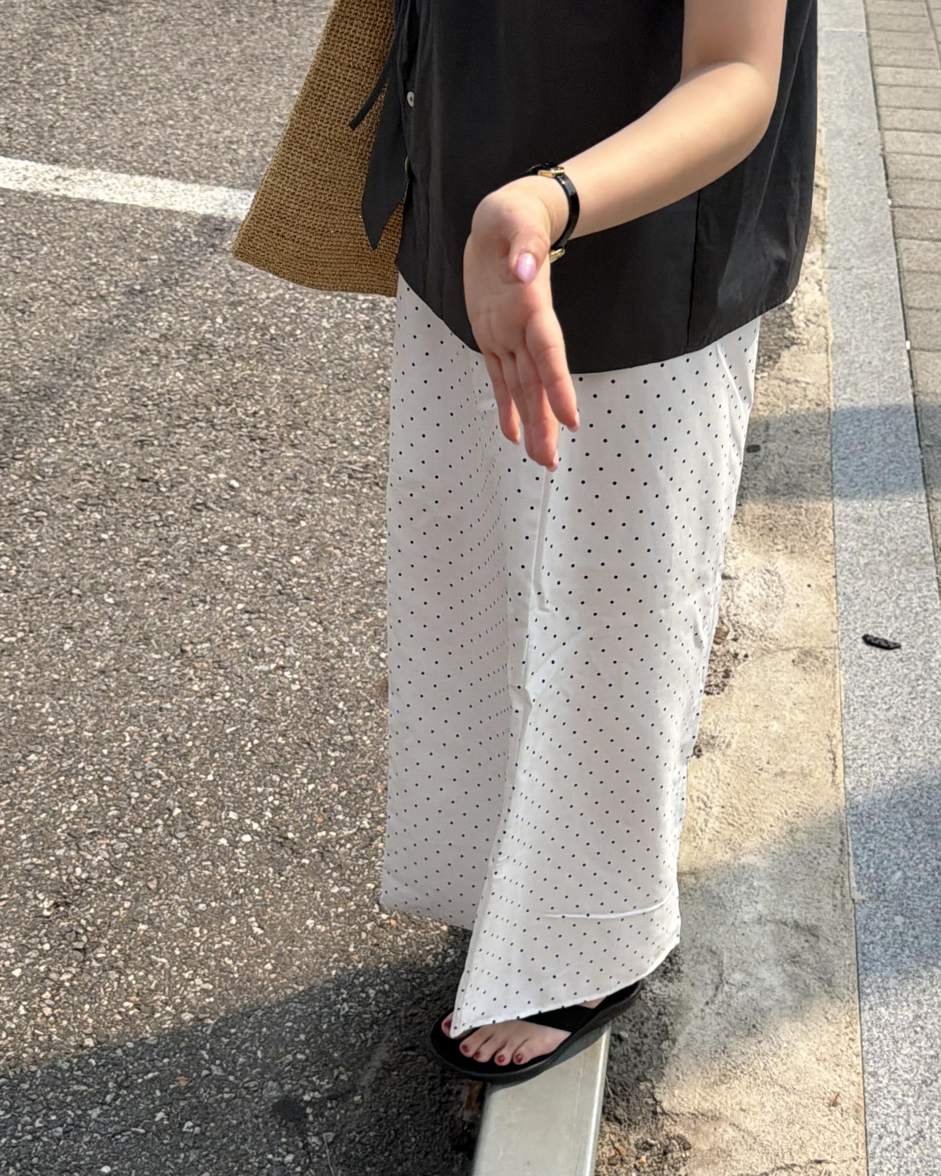 dot maxi skirt