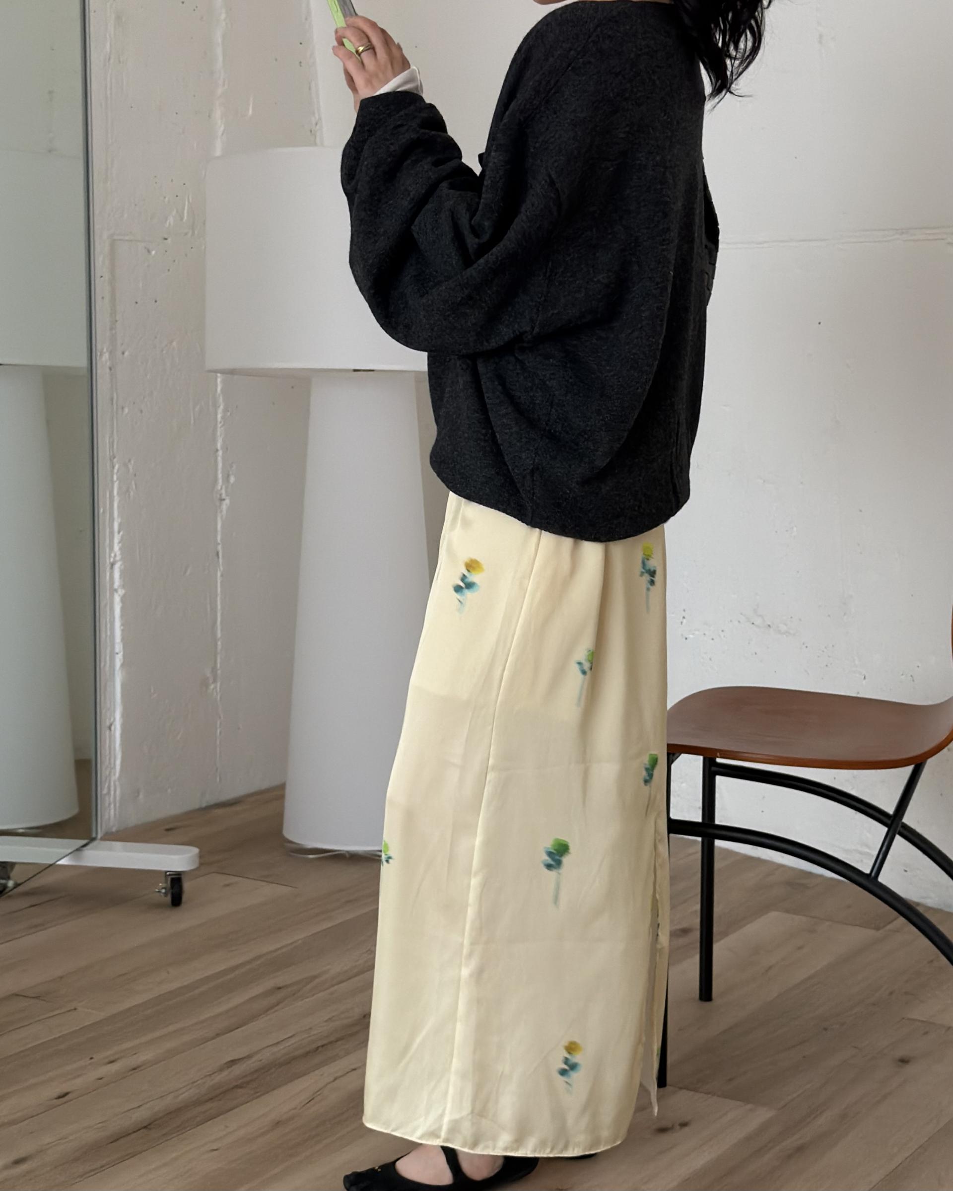 domingo flower skirt (sky blue)