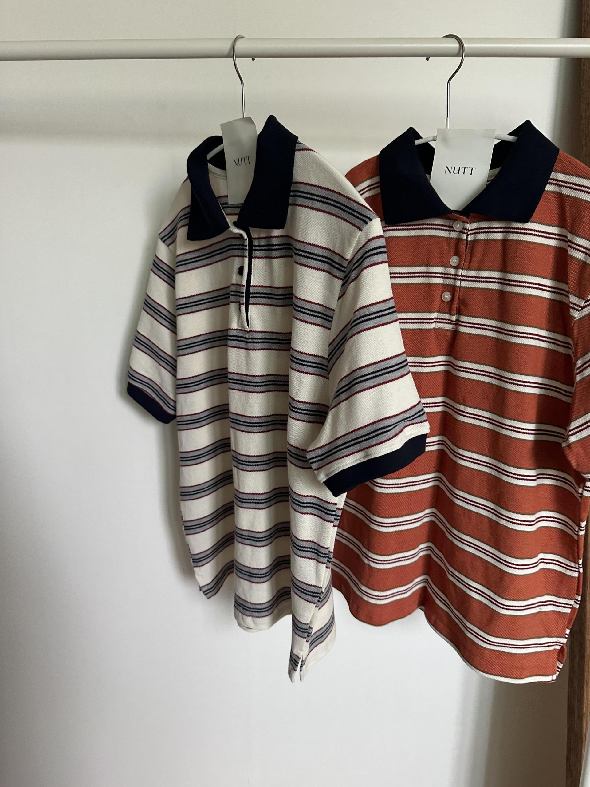 liberty stripe top (cream/orange)