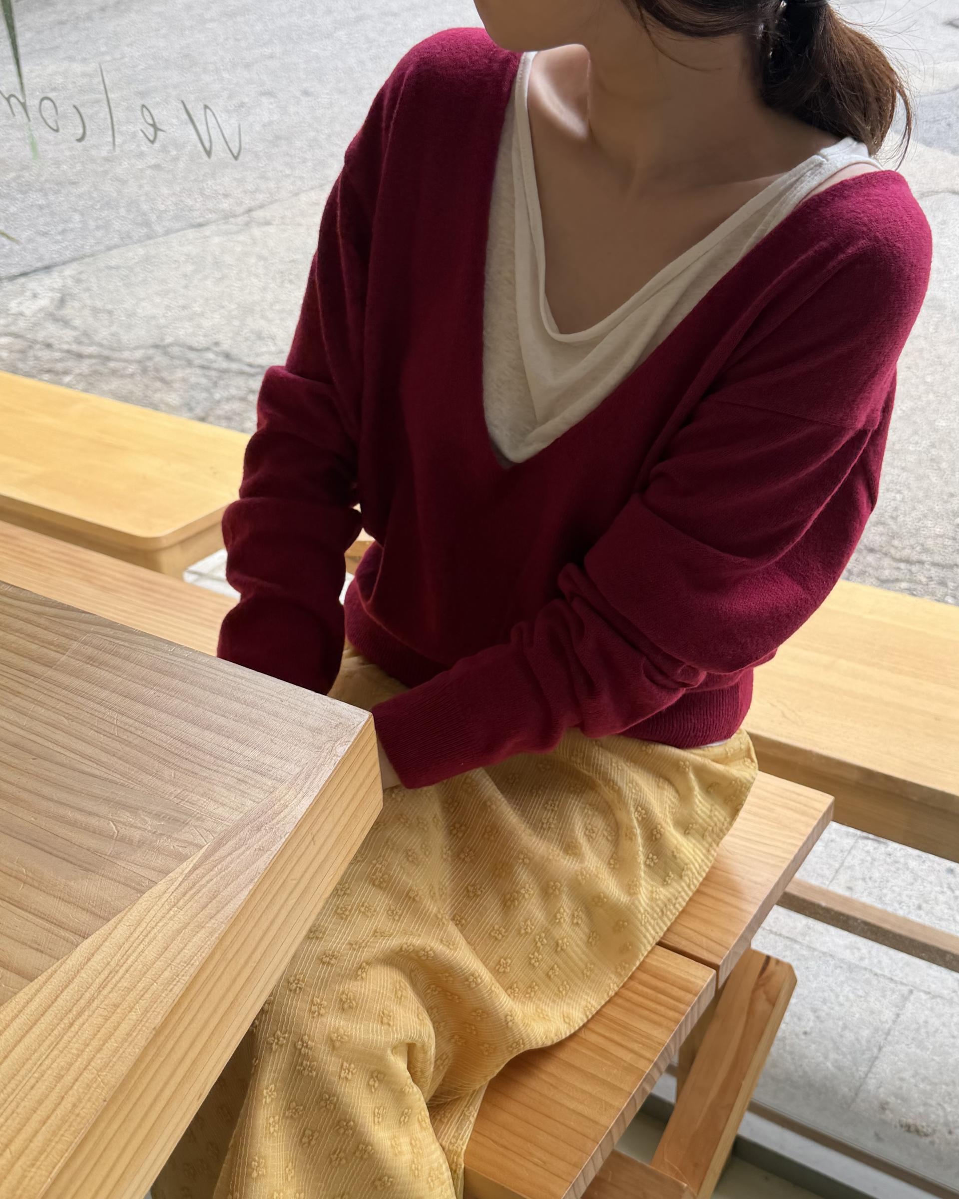 till deep v-neck (plum)