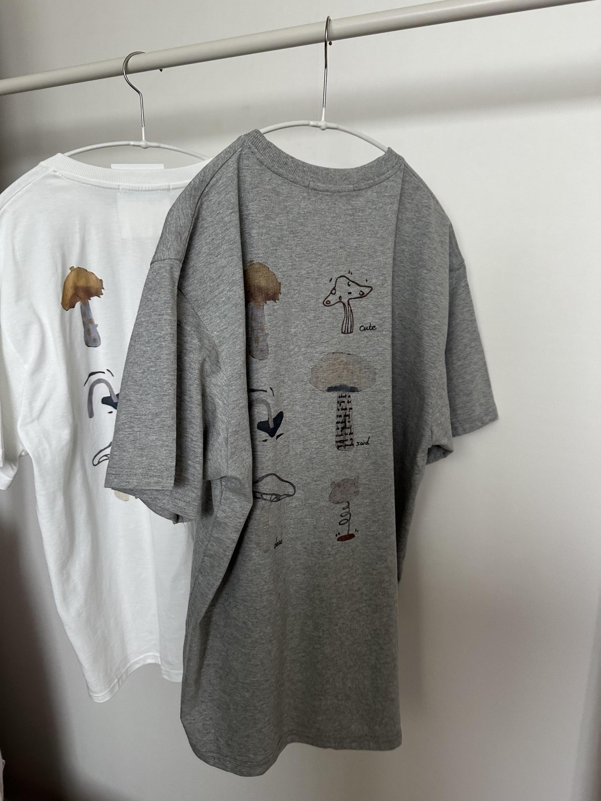 mushroom top (white/melange grey)