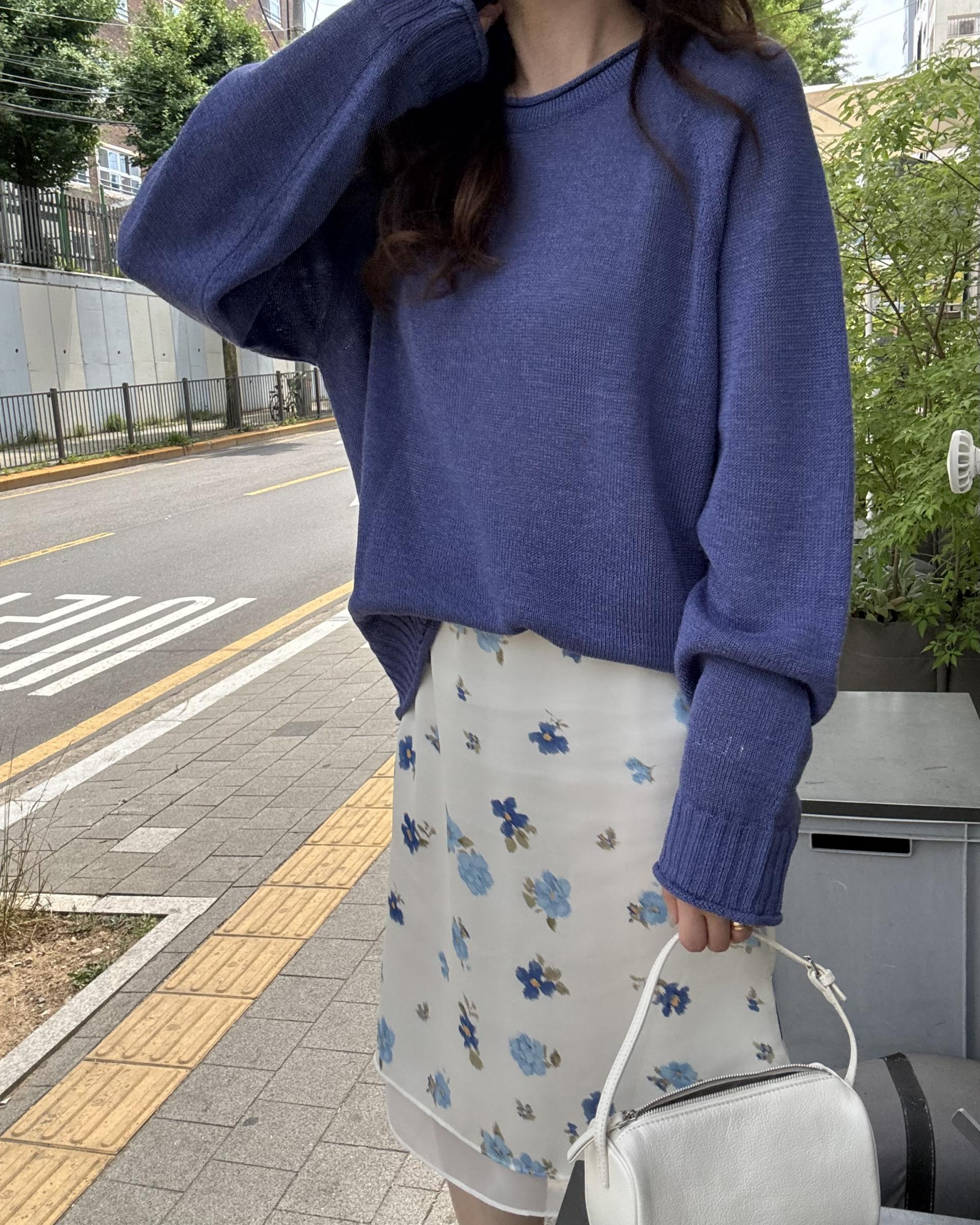 zen flower skirt (cream/mint)
