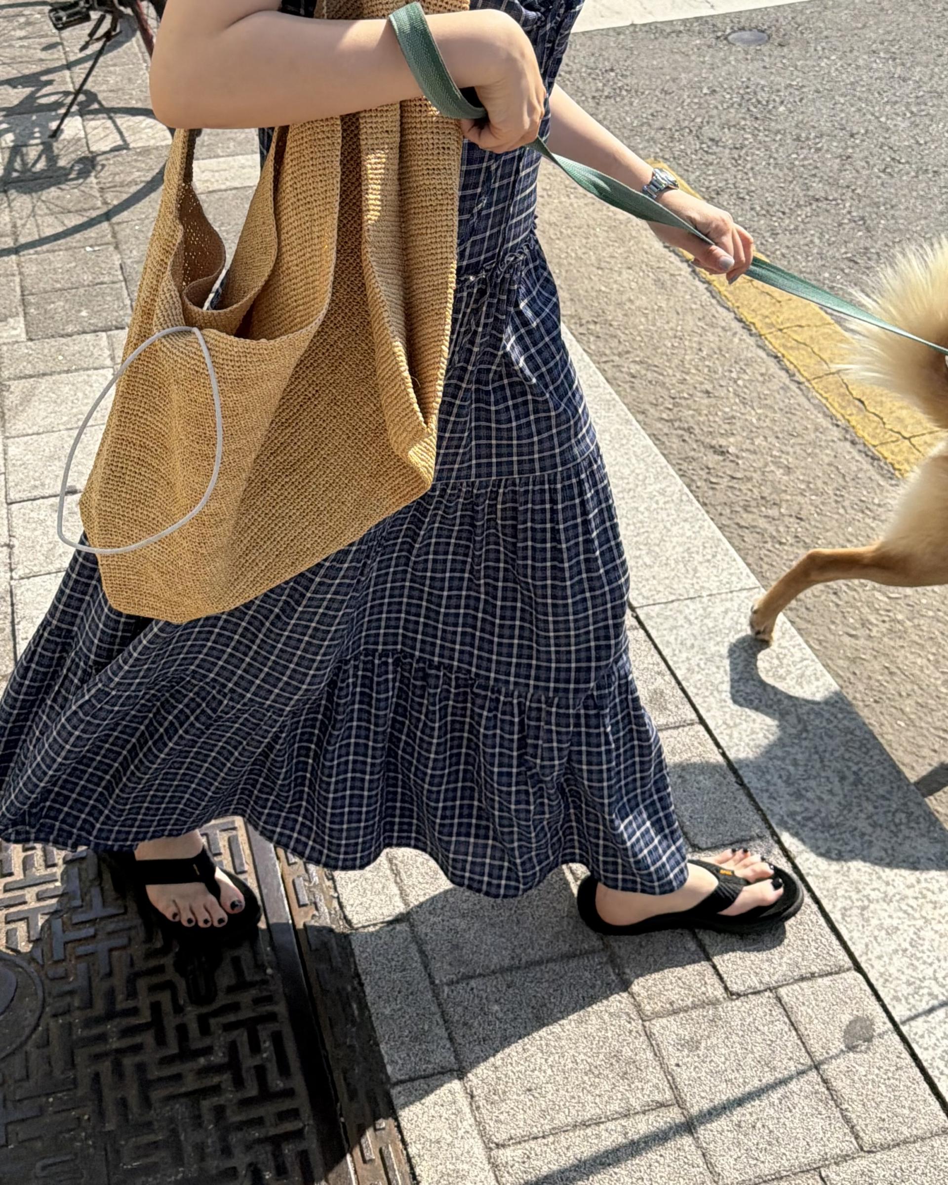kate check dress (black/blue)