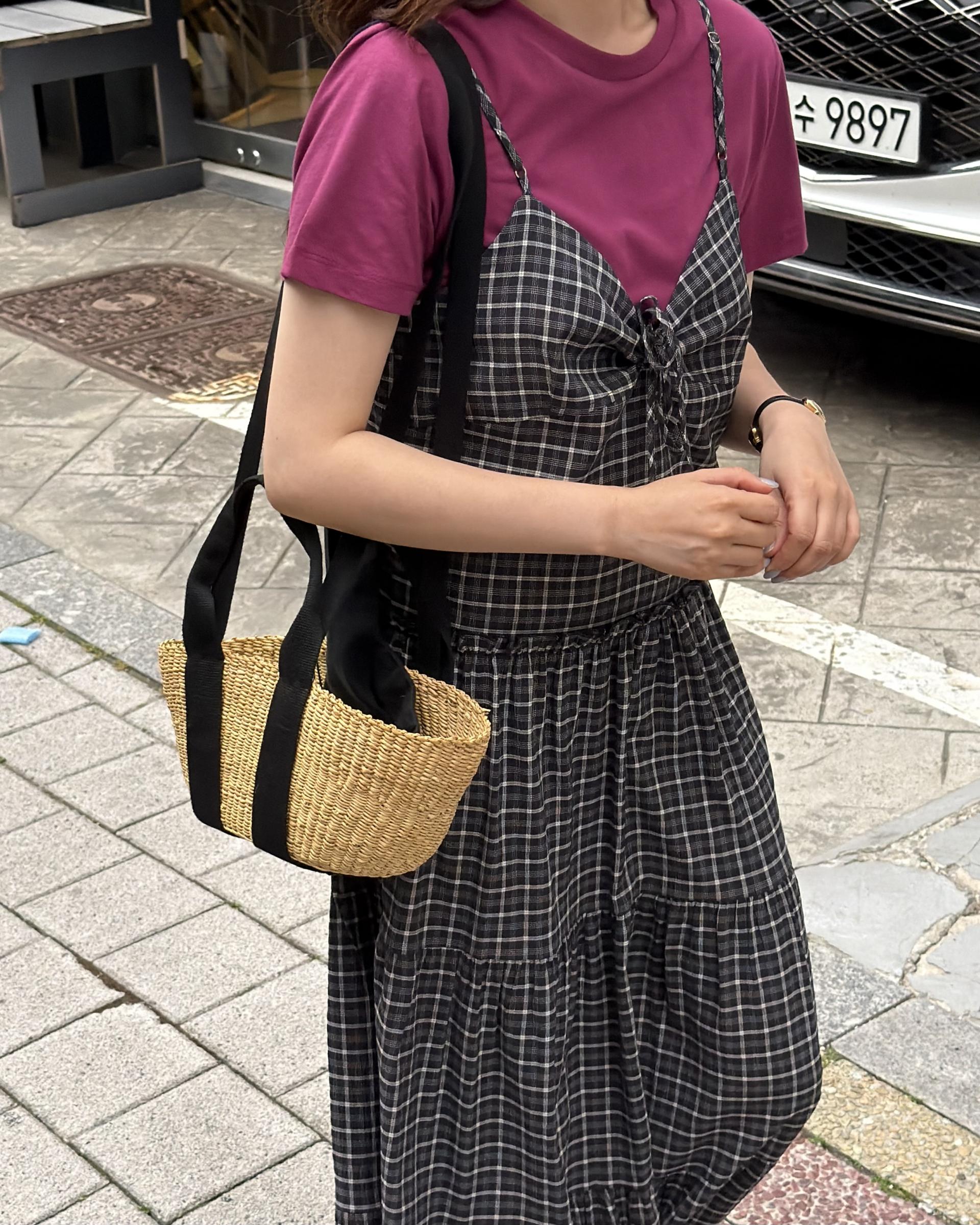 kate check dress (black/blue)
