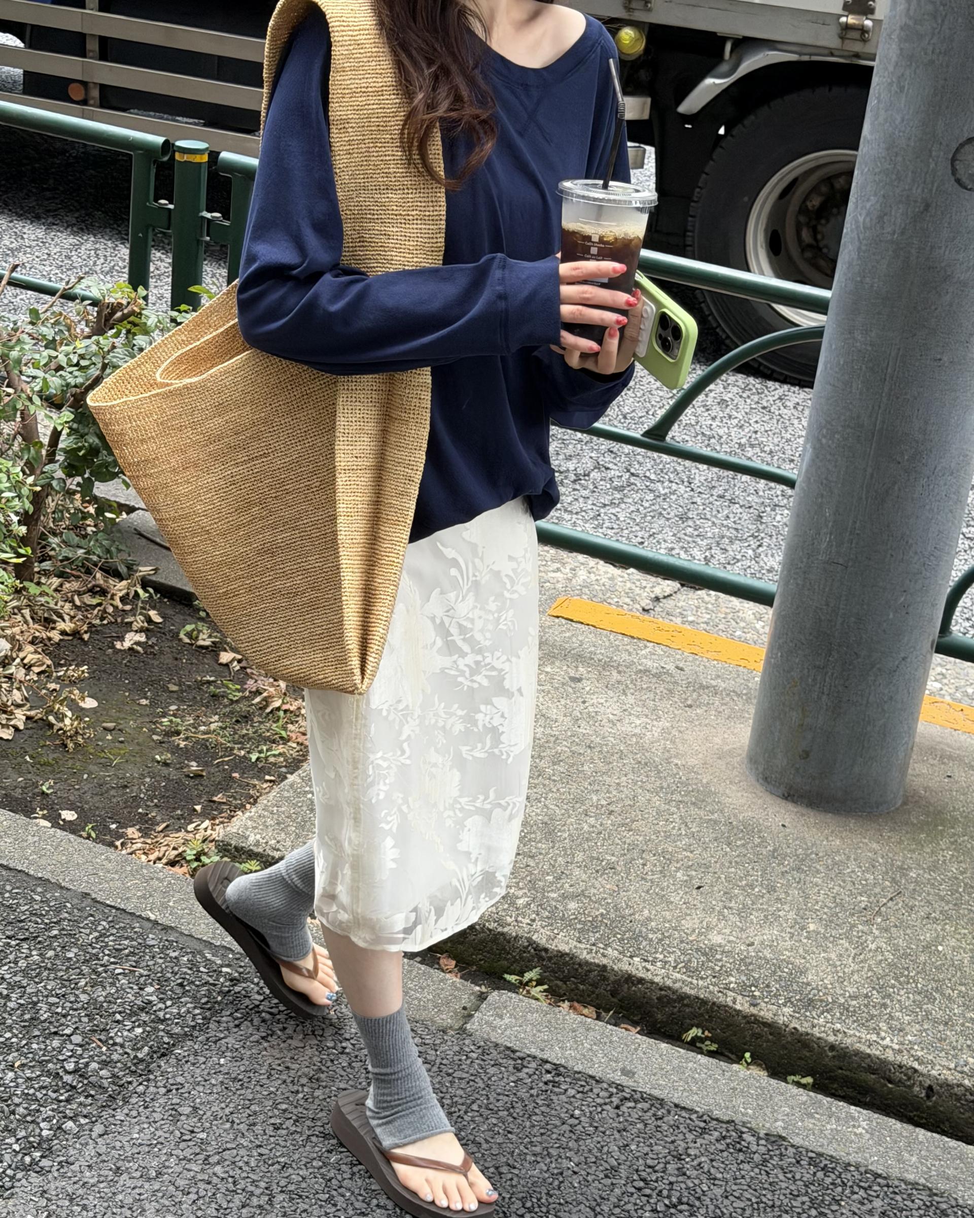 gloria midi skirt (charcoal/cream)