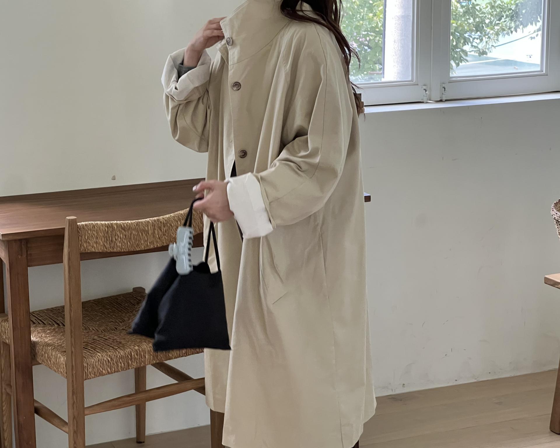 post single trench coat (beige)