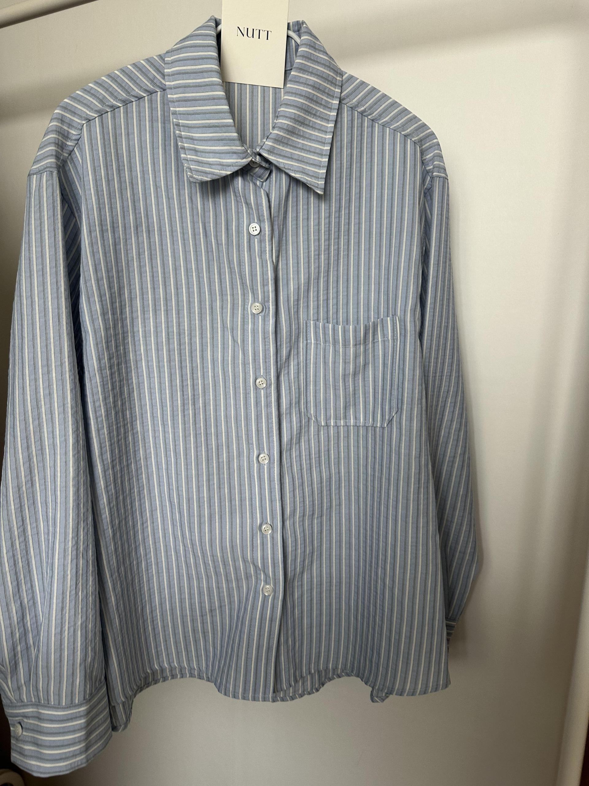 tacit stripe shirt (beige/blue)