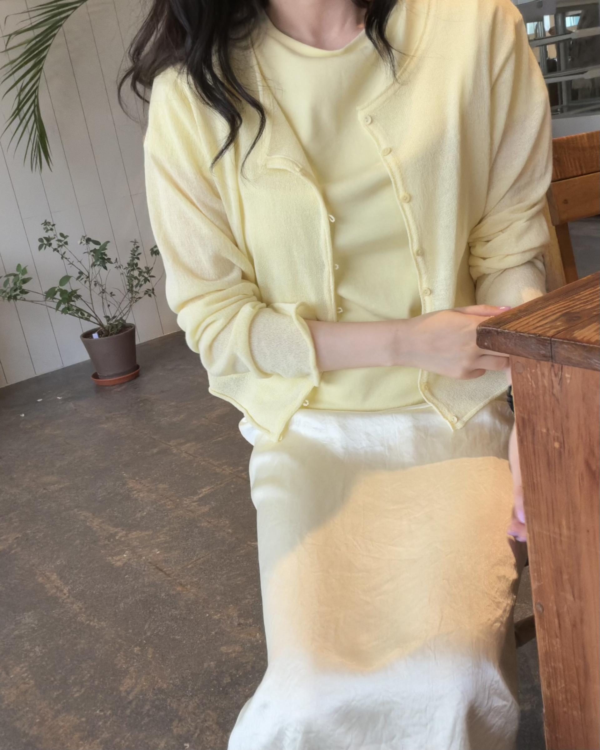 carol summer cardigan (lemon)