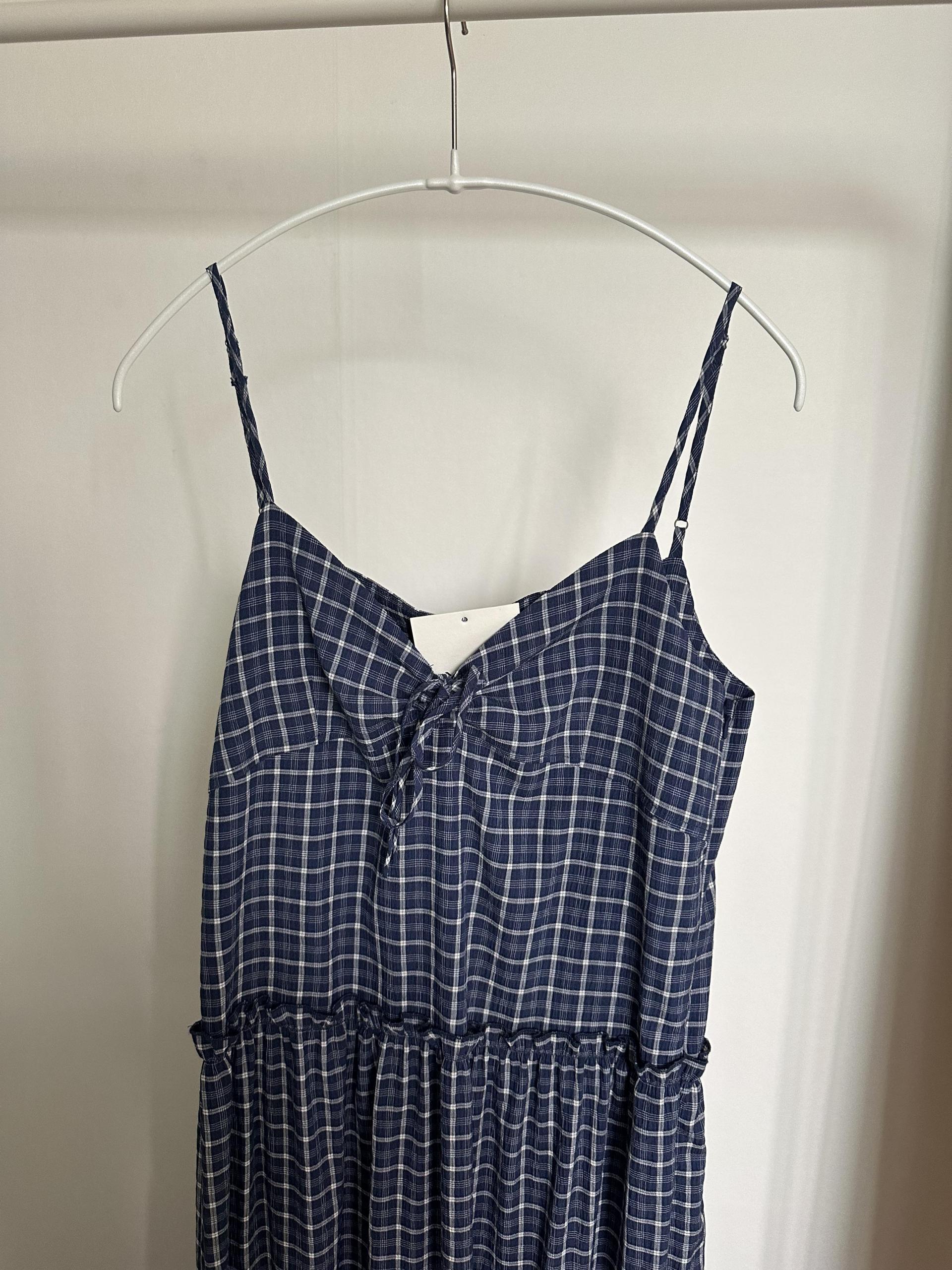 kate check dress (black/blue)