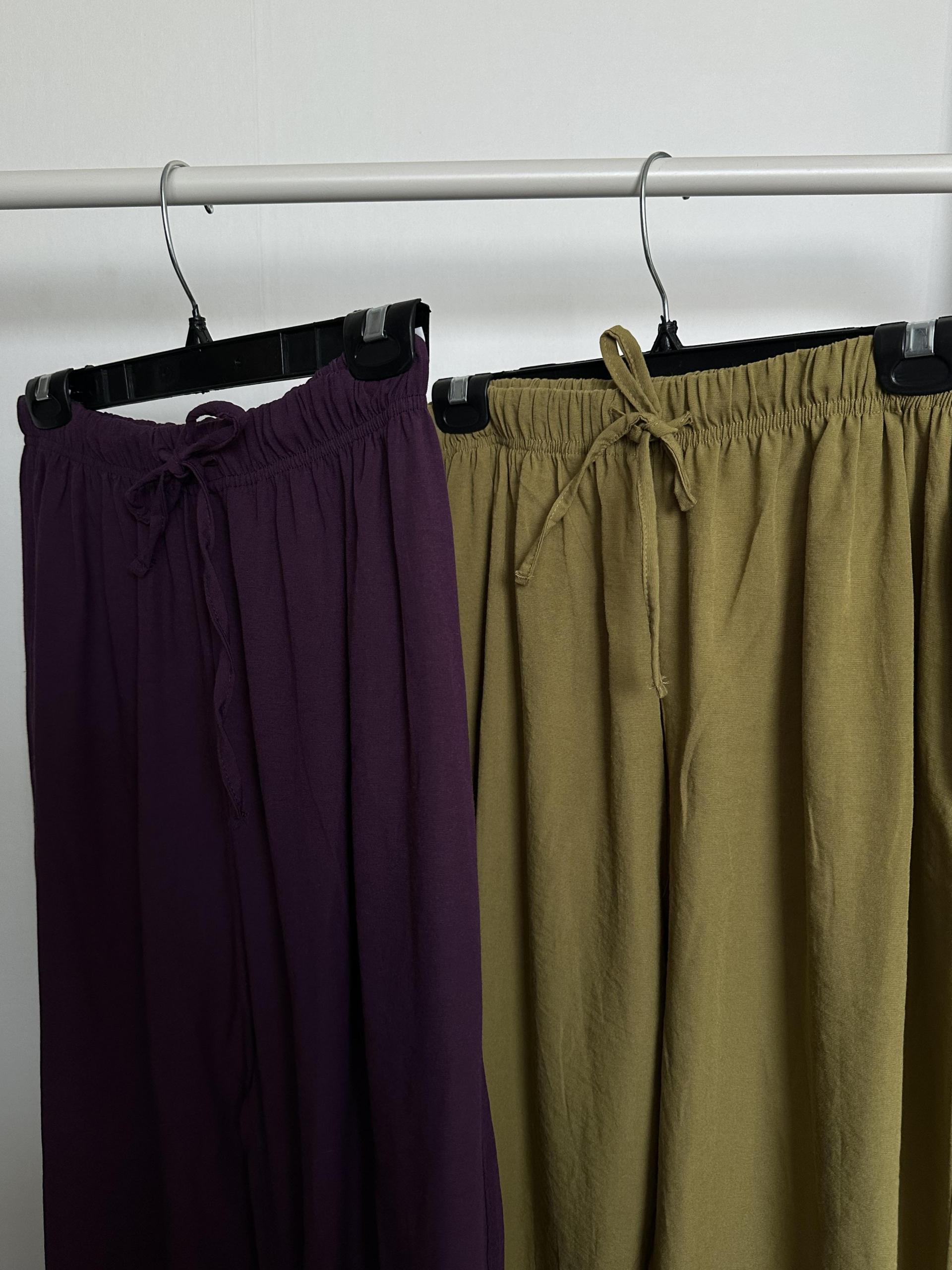 boat linen pants (purple/green)