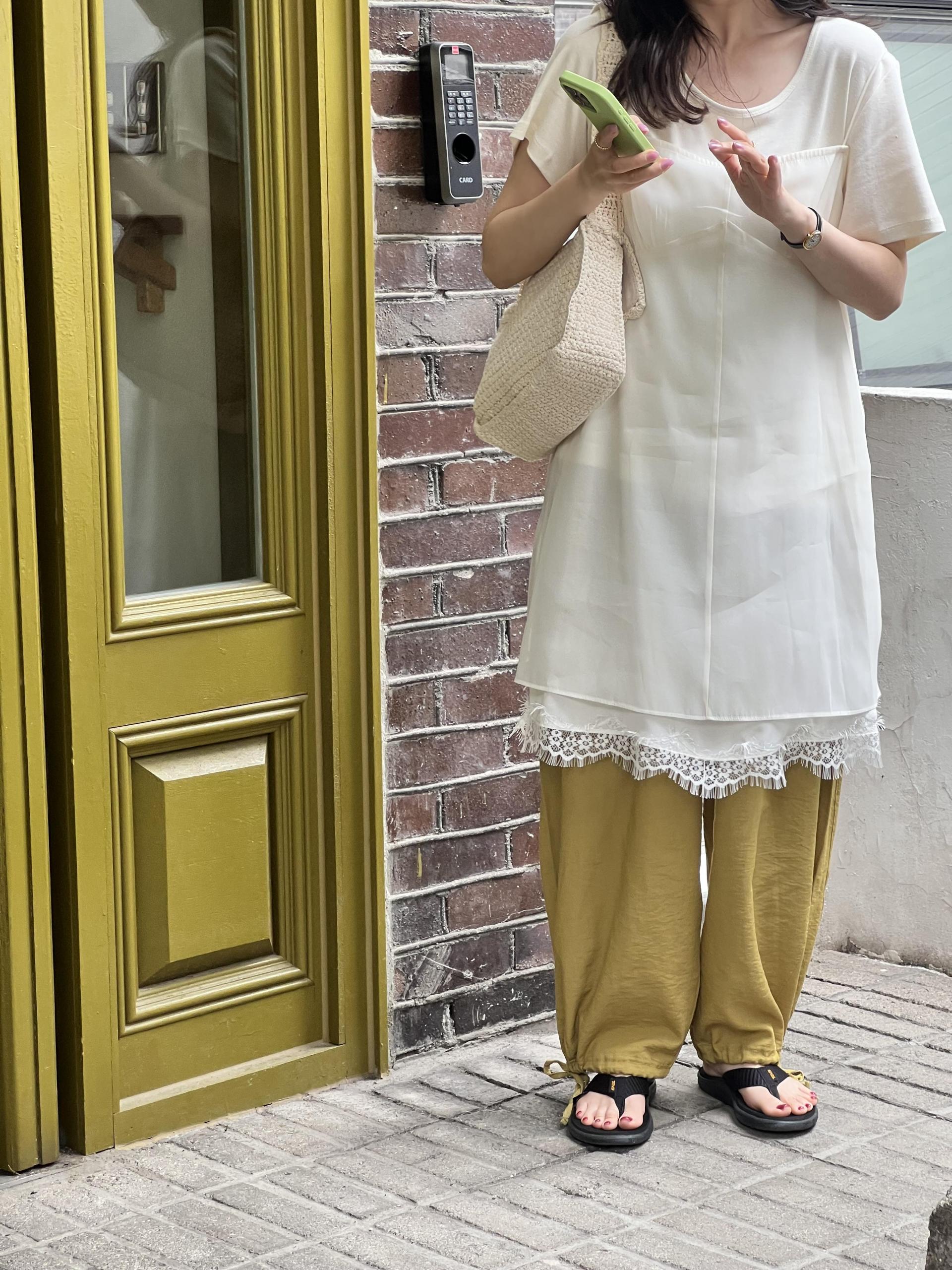 boat linen pants (purple/green)