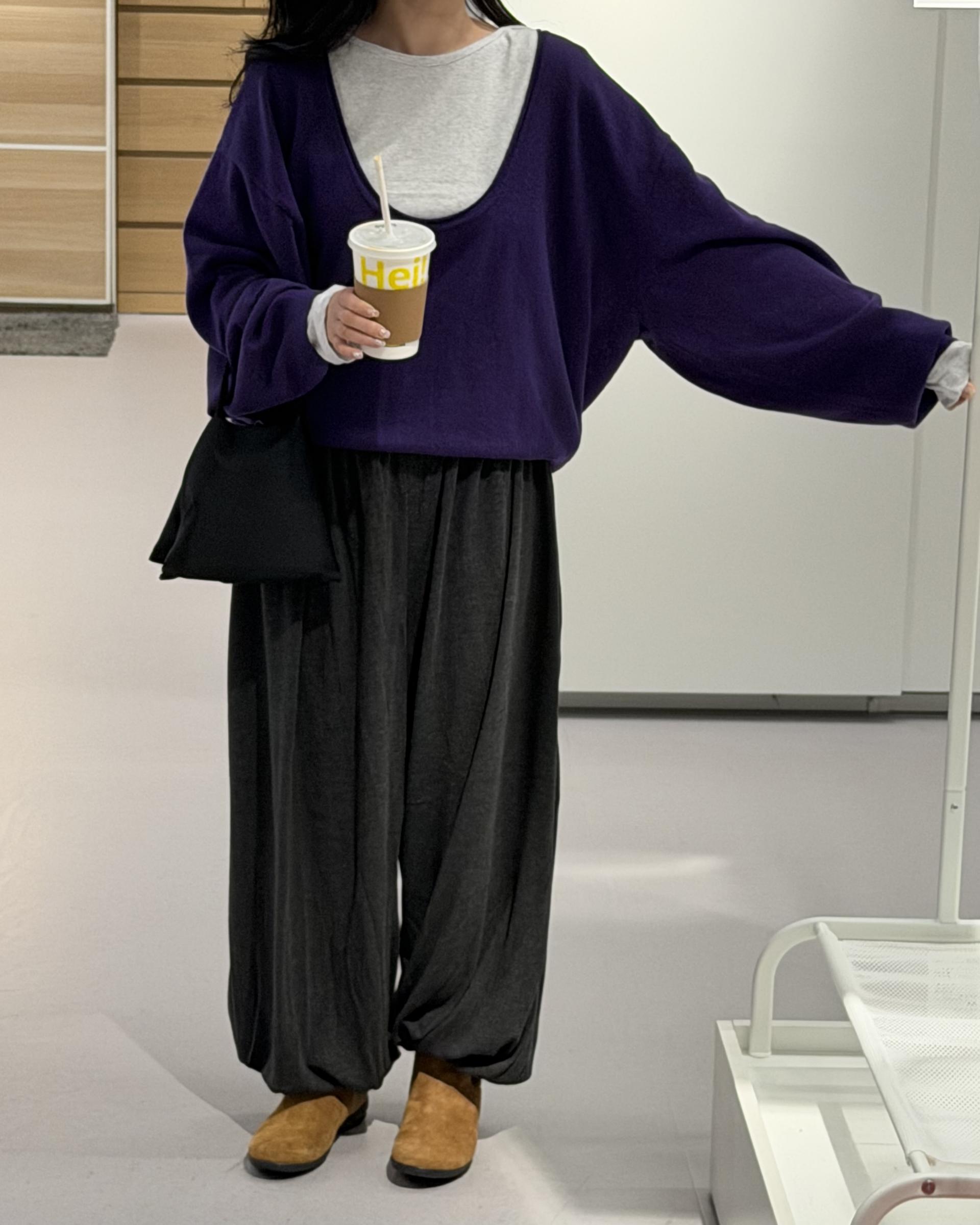 savanna harem pants (purple/charcoal/grey)
