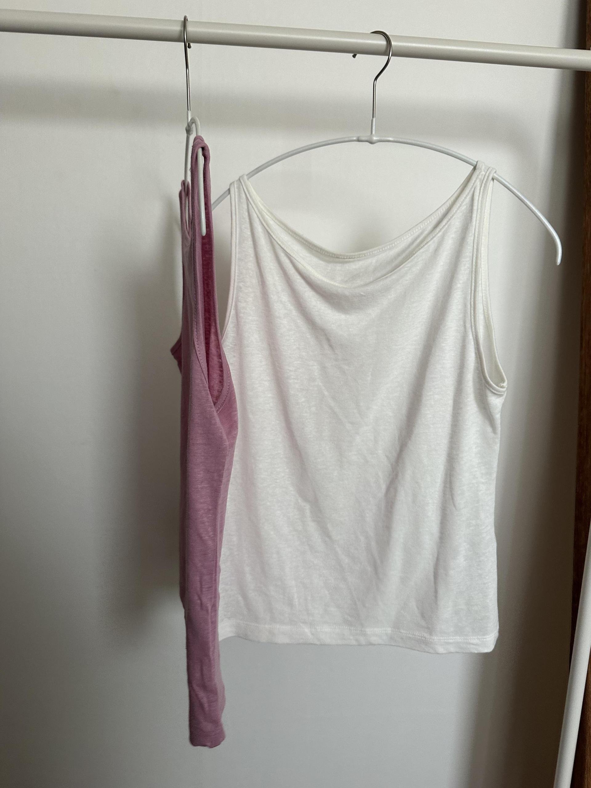 linen sleeveless (pink/ivory)
