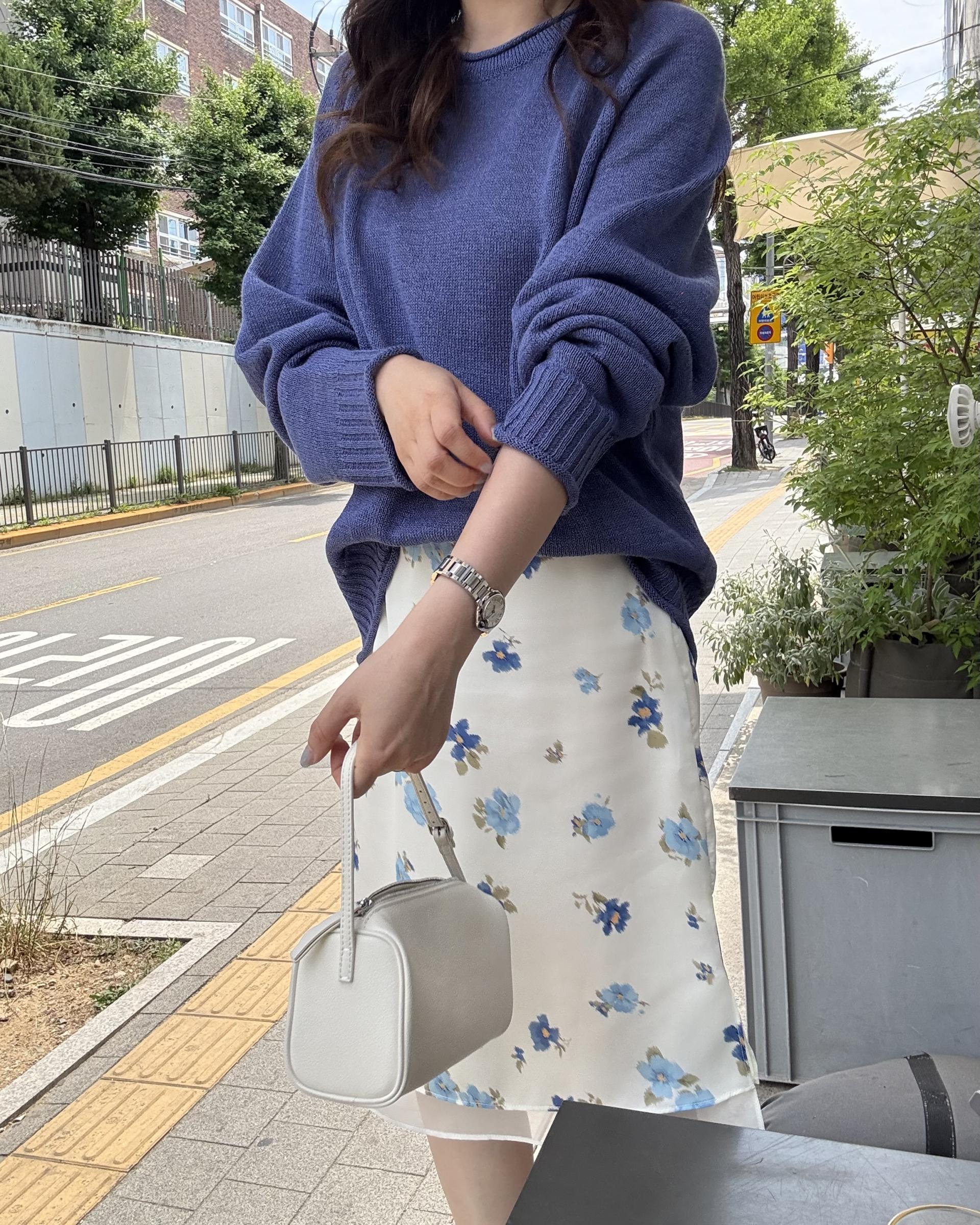 zen flower skirt (cream/mint)