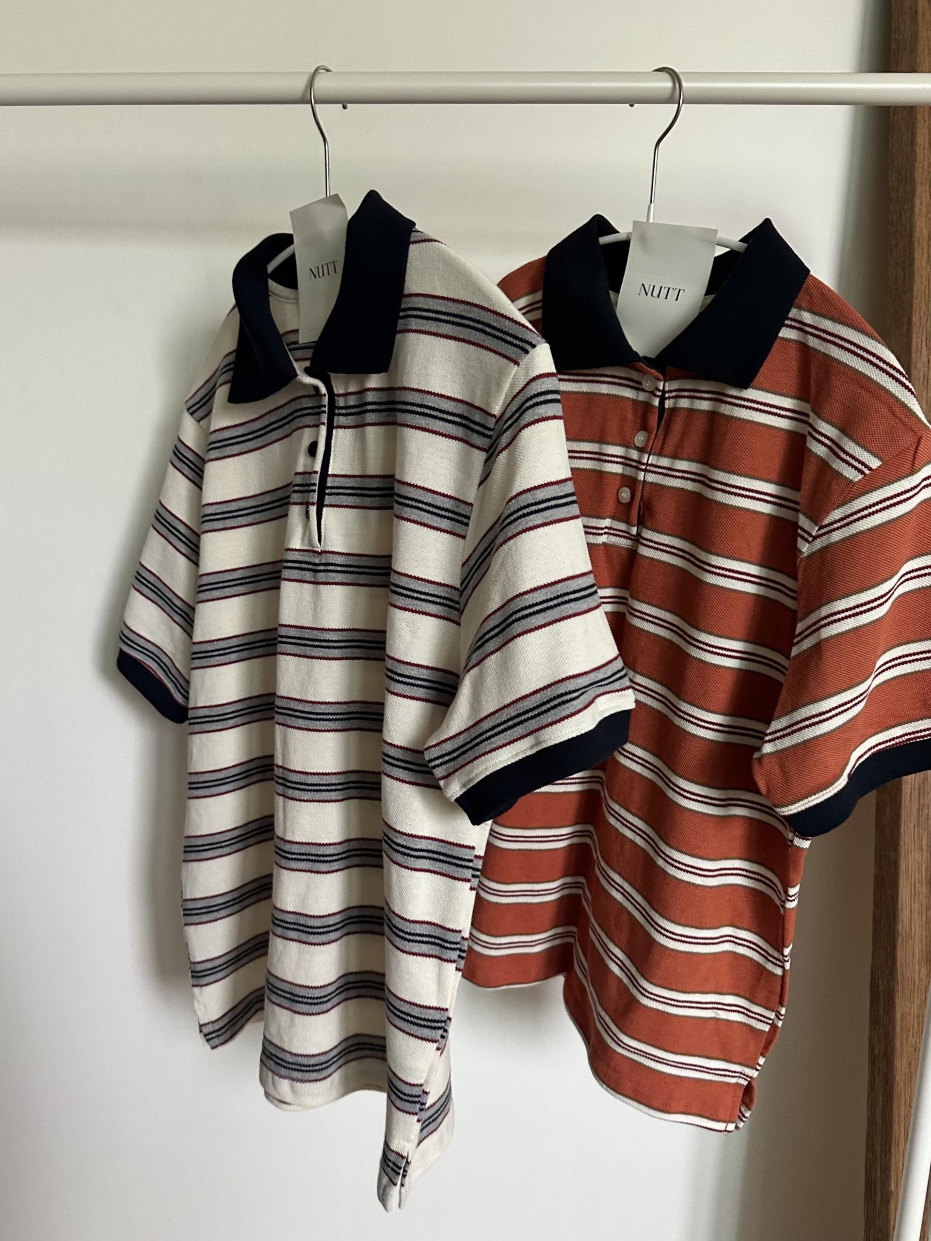 liberty stripe top (cream/orange)
