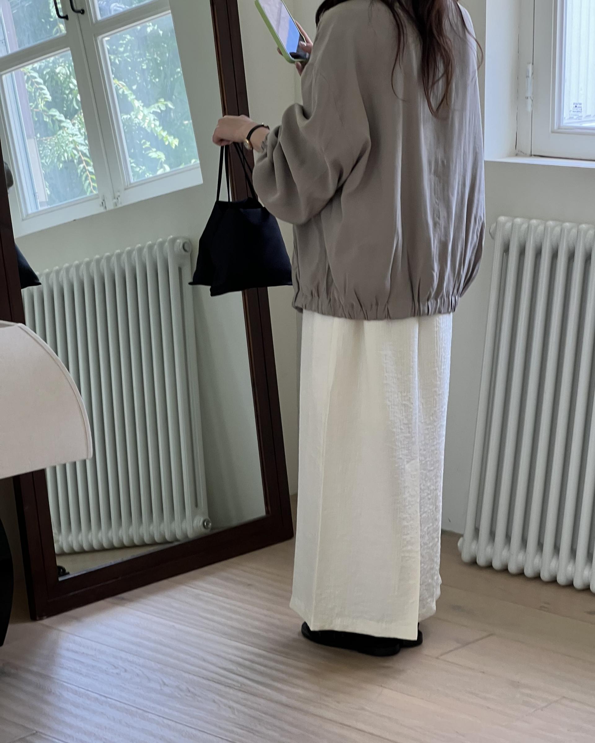 base wrinkle skirt (black/cream)
