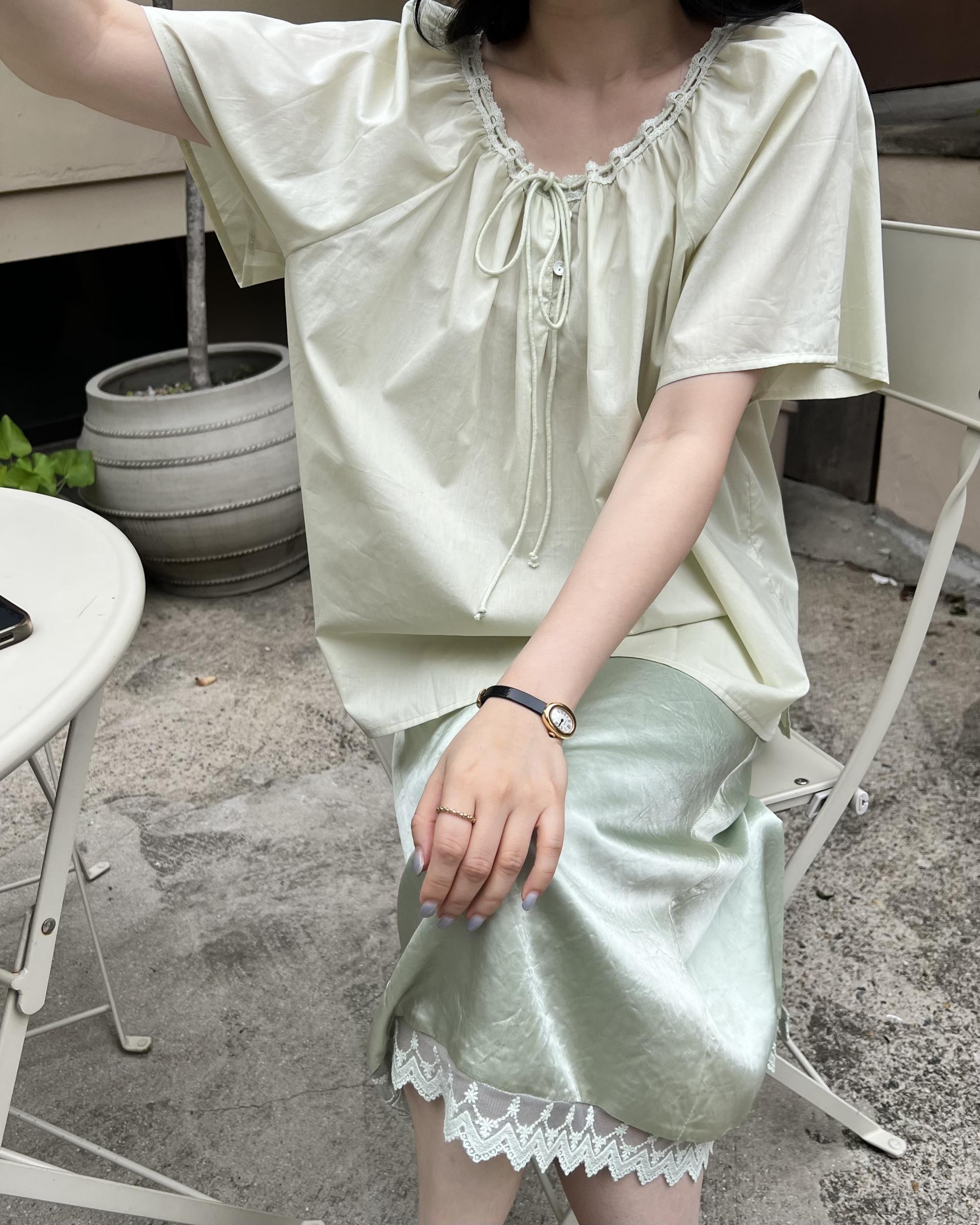 botanic blouse (mint/white)