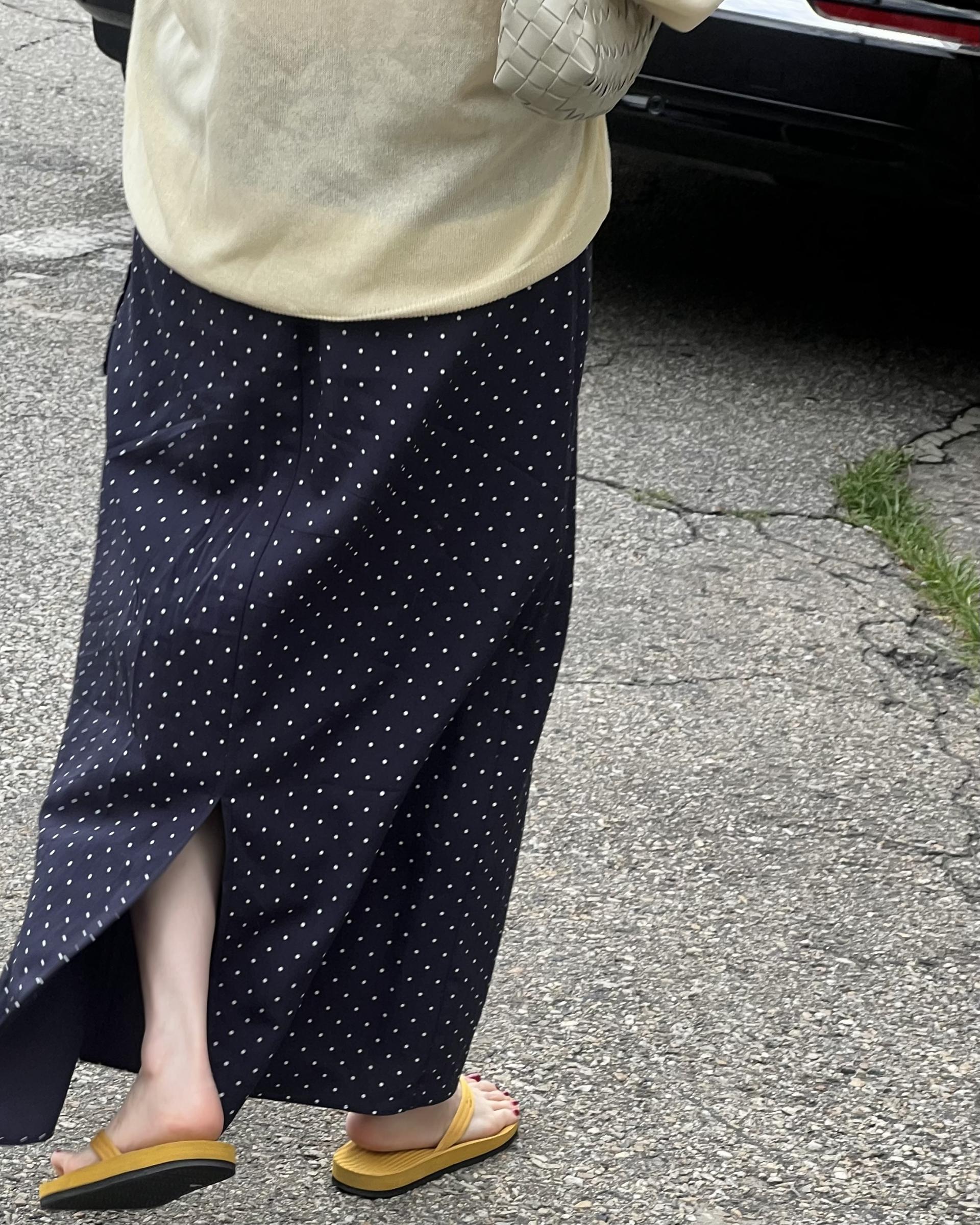 dot maxi skirt