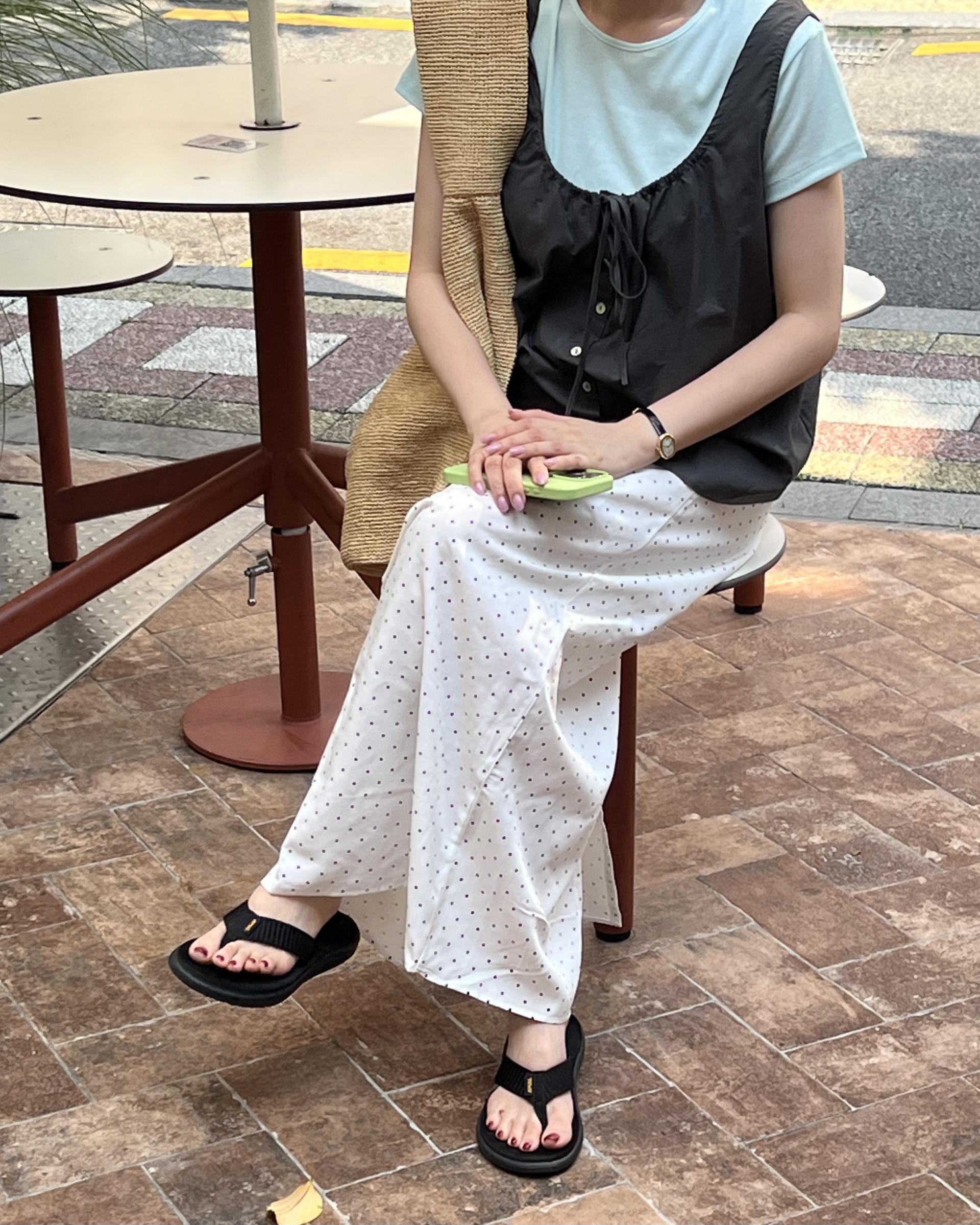 dot maxi skirt