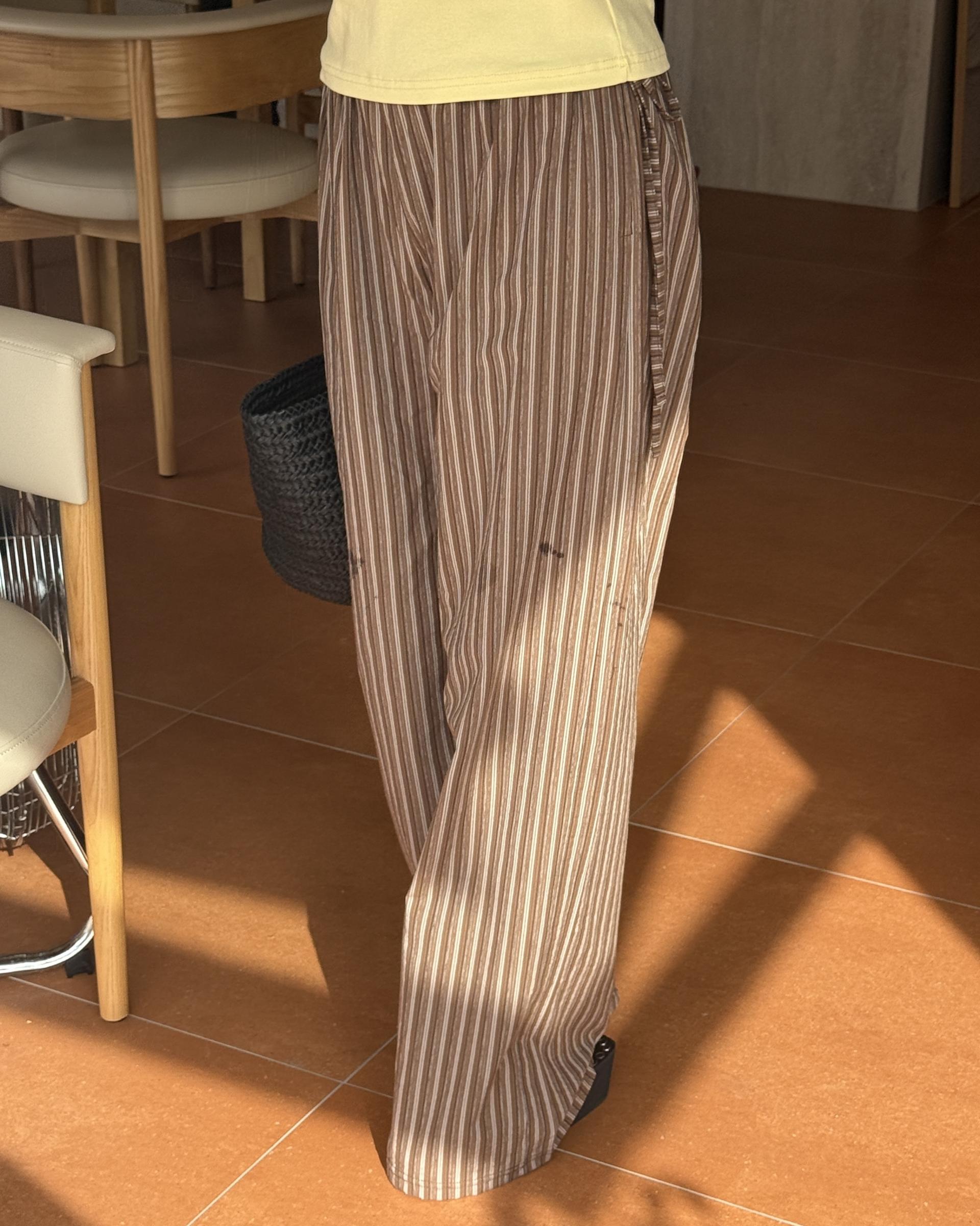 zinny stripe pants (blue/brown)