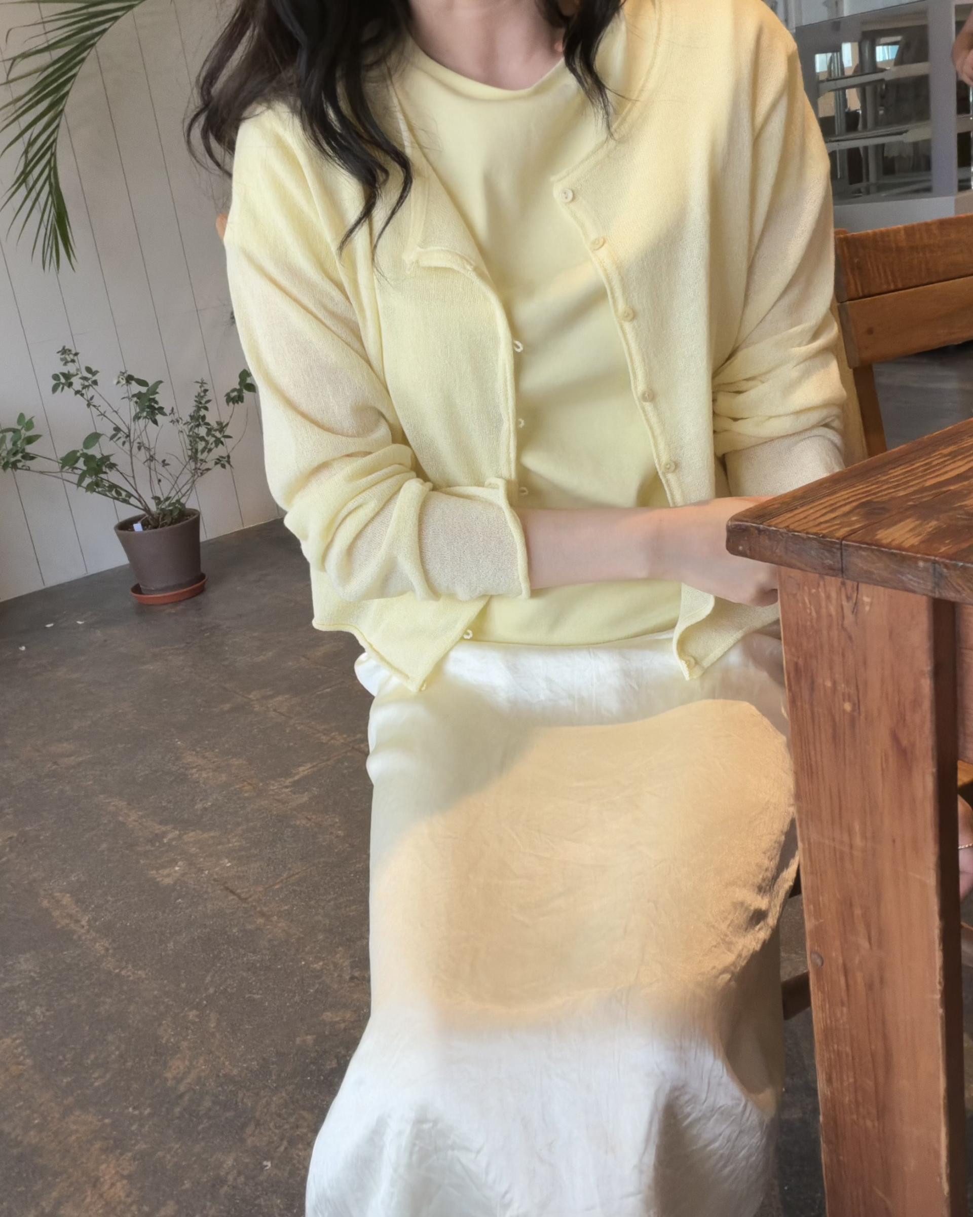 carol summer cardigan (lemon)