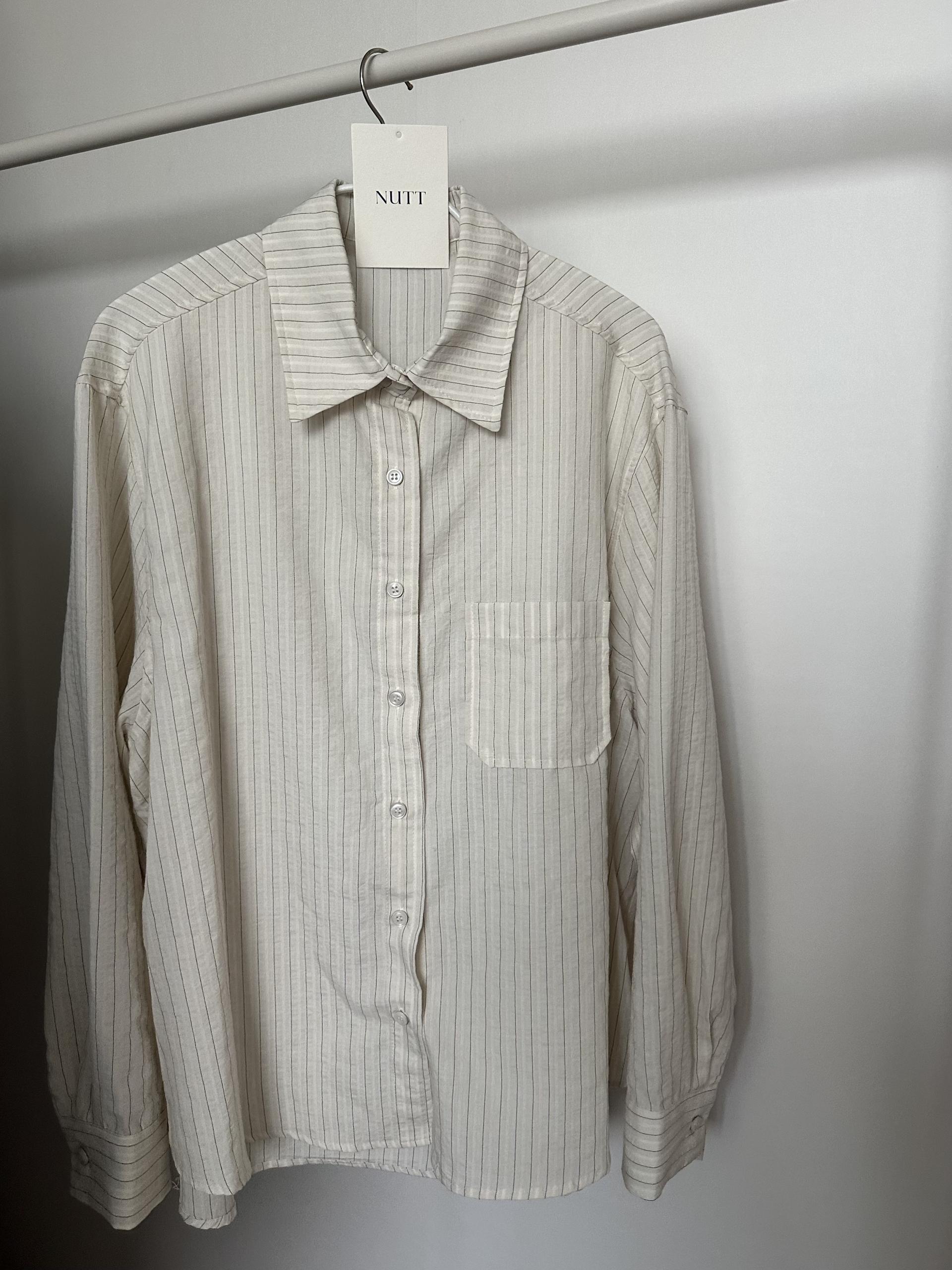 tacit stripe shirt (beige/blue)
