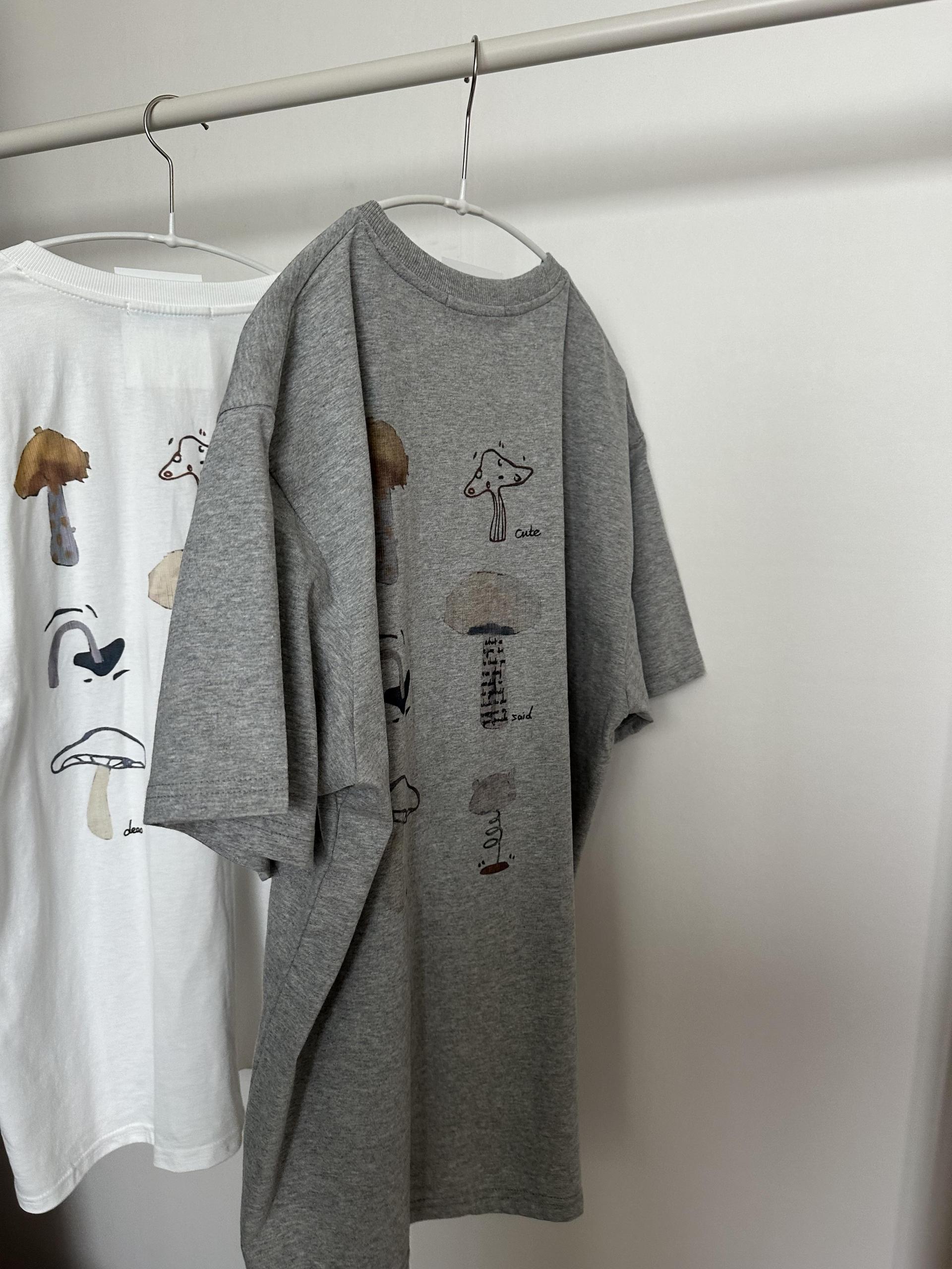 mushroom top (white/melange grey)