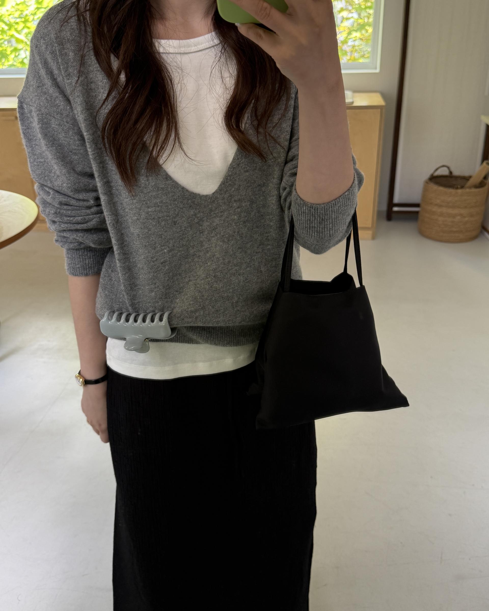 base wrinkle skirt (black/cream)