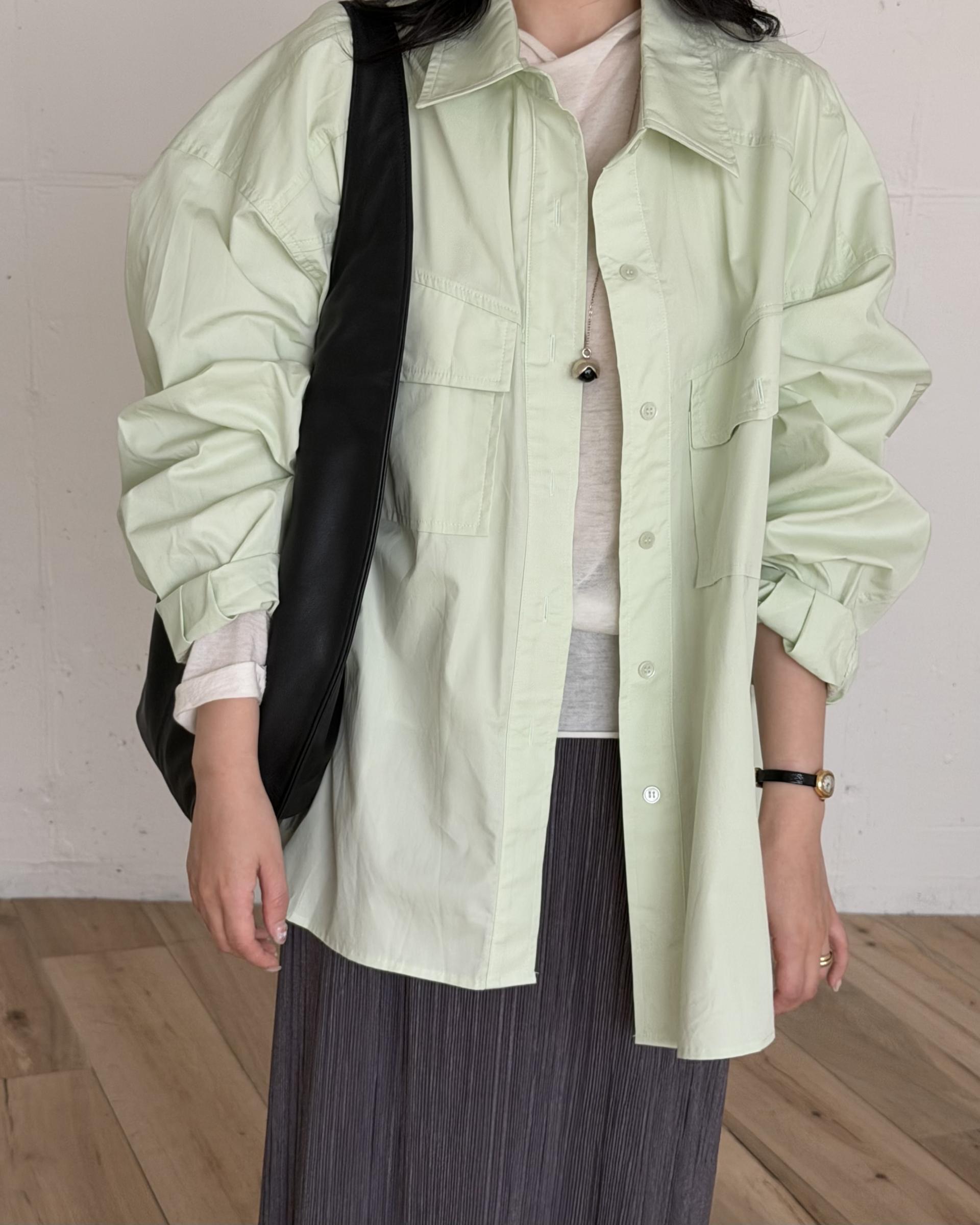 over pocket shirt (mint/charcoal)