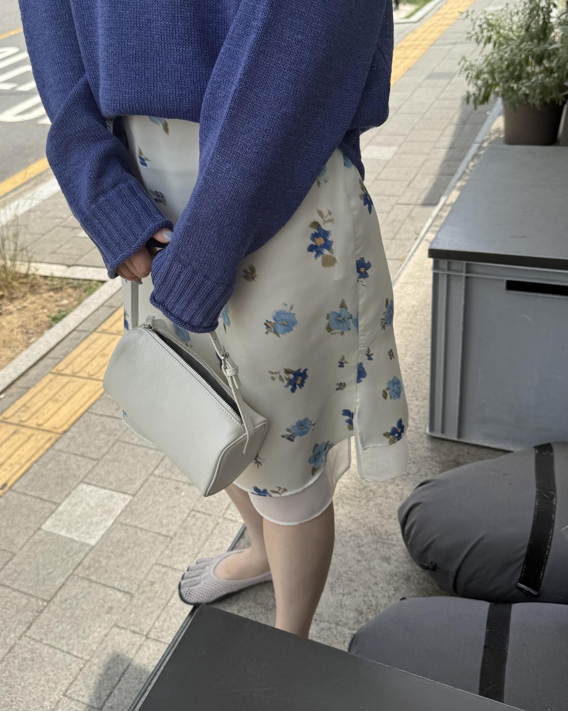 zen flower skirt (cream/mint)