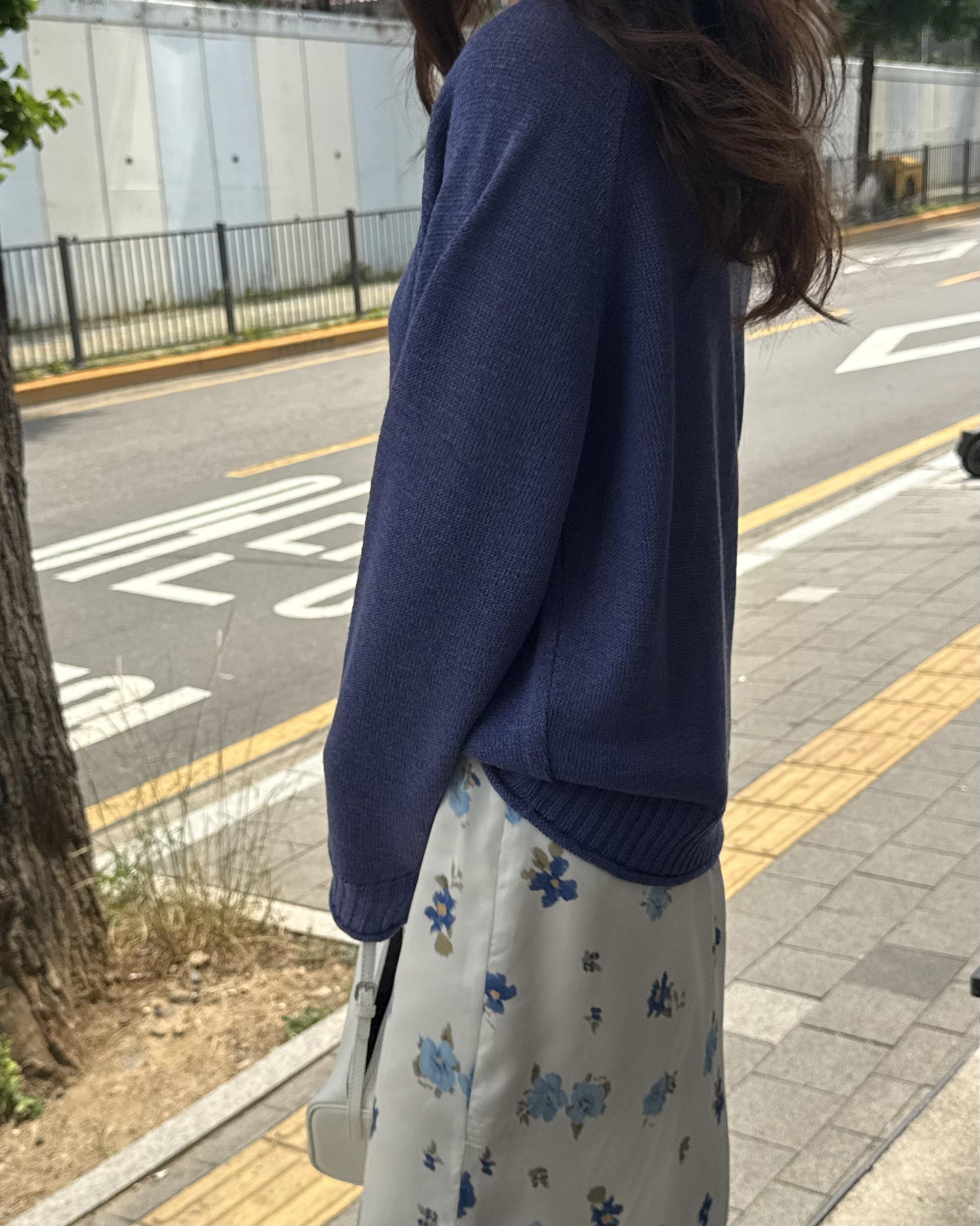brew round knit (purple/cream)