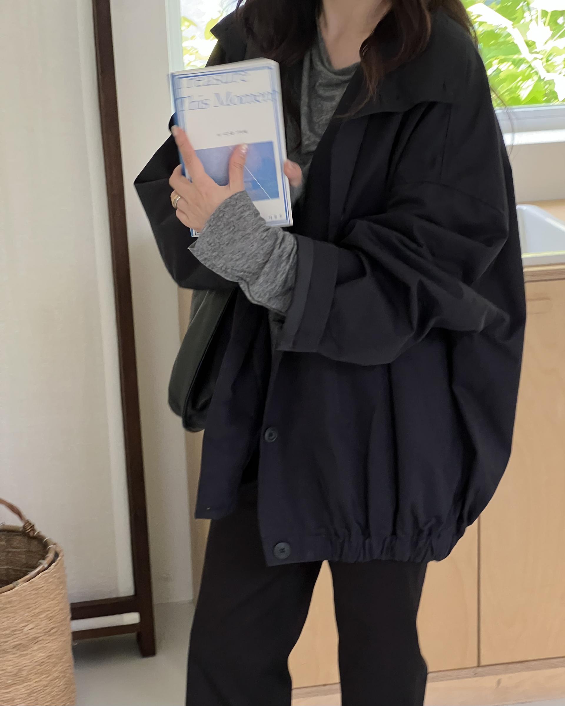 grocery half jumper (cream beige/navy)