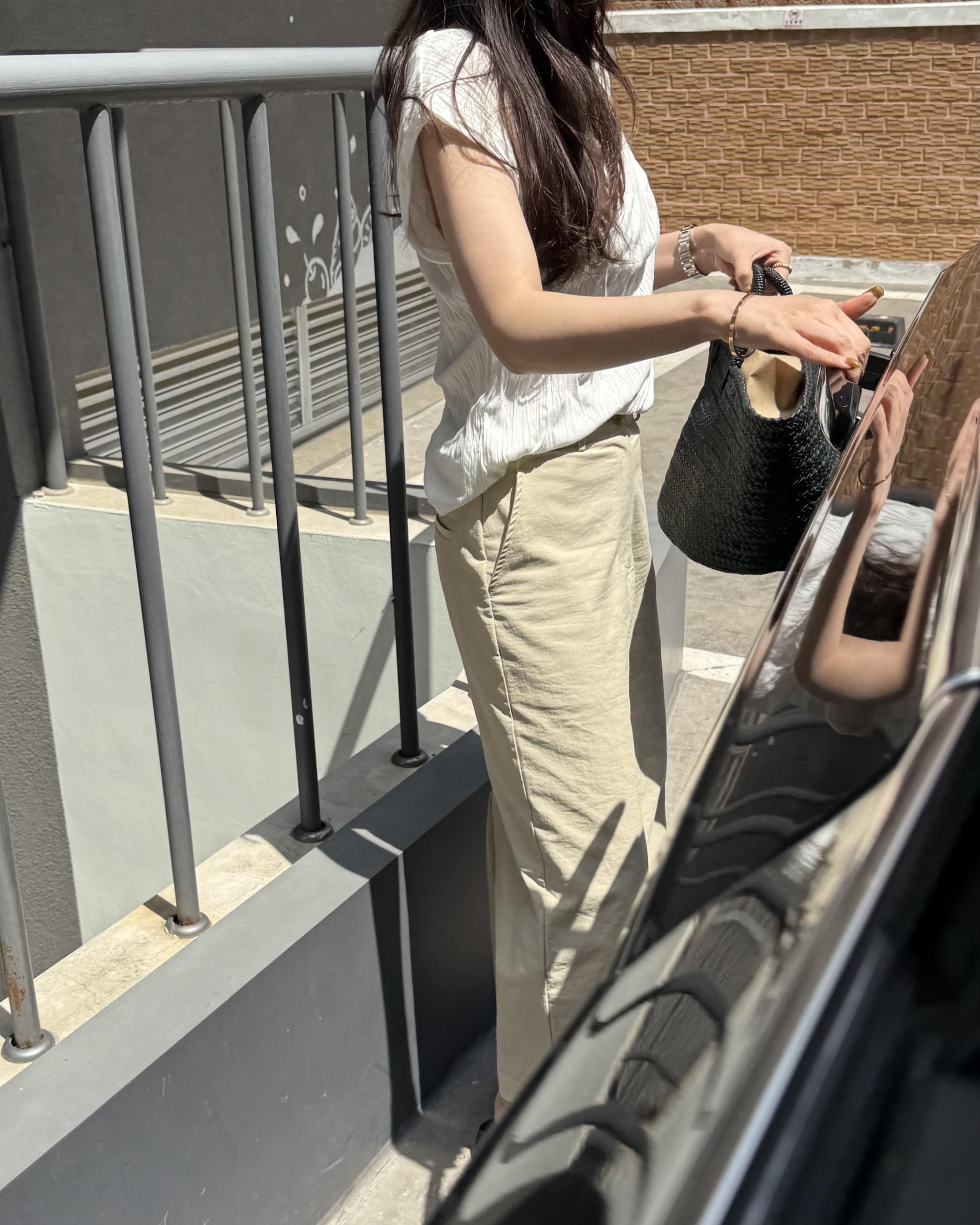 creme cotton skirt (beige/white) 완