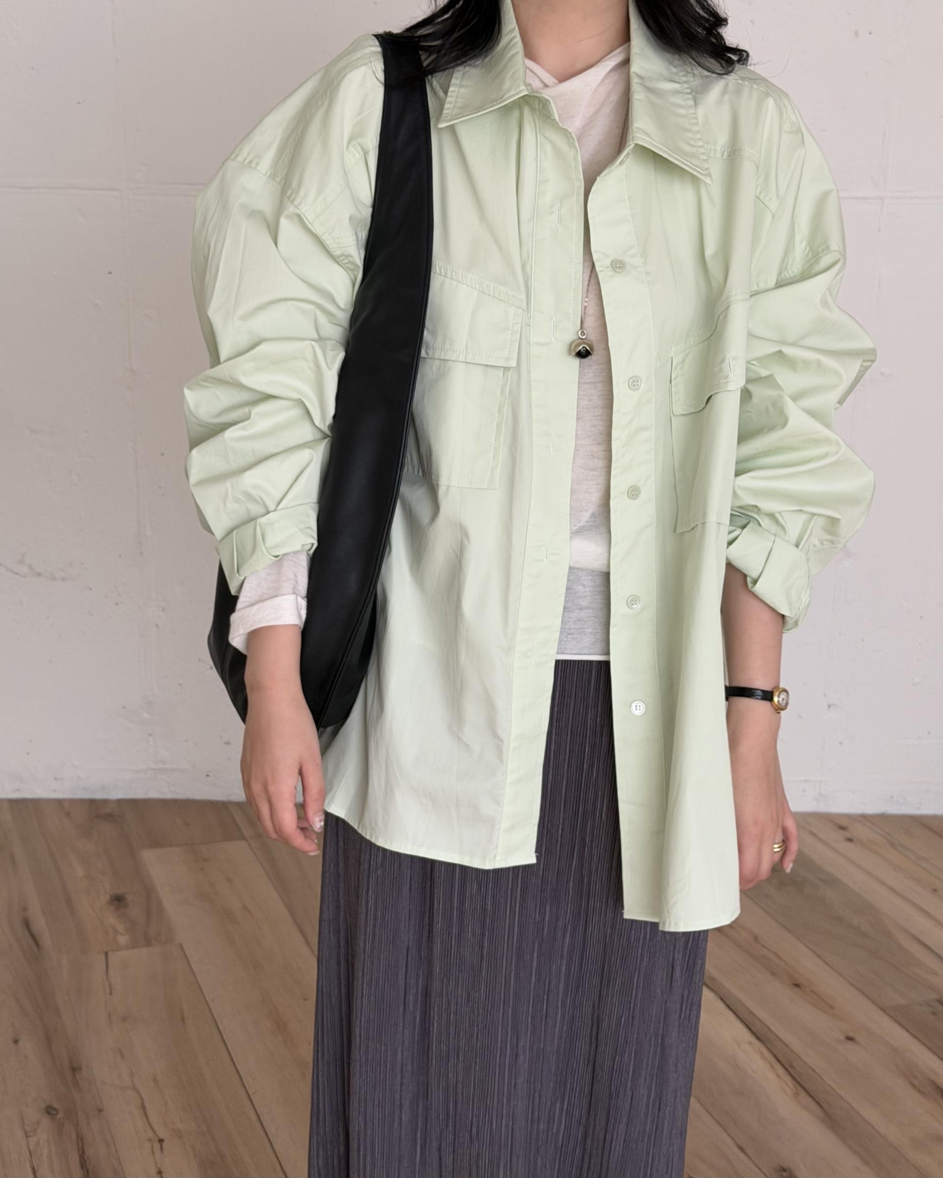 over pocket shirt (mint/charcoal)