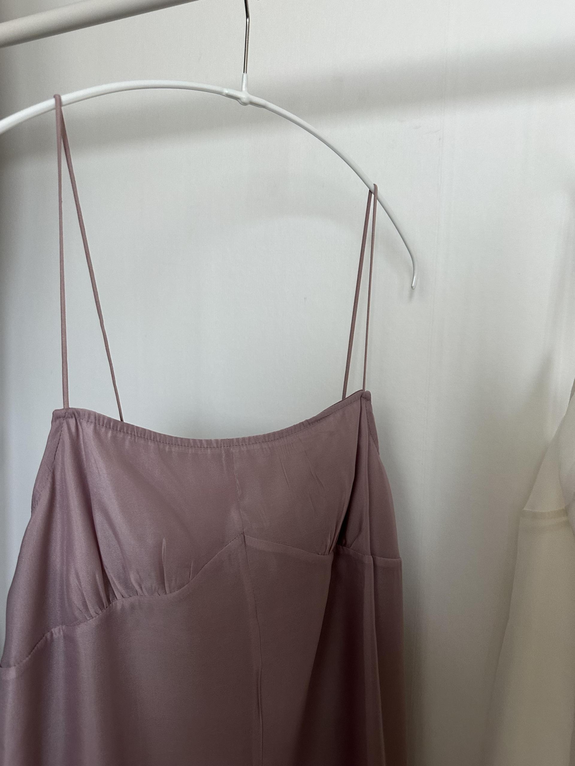 sheer layered dress (cream/dusty pink)