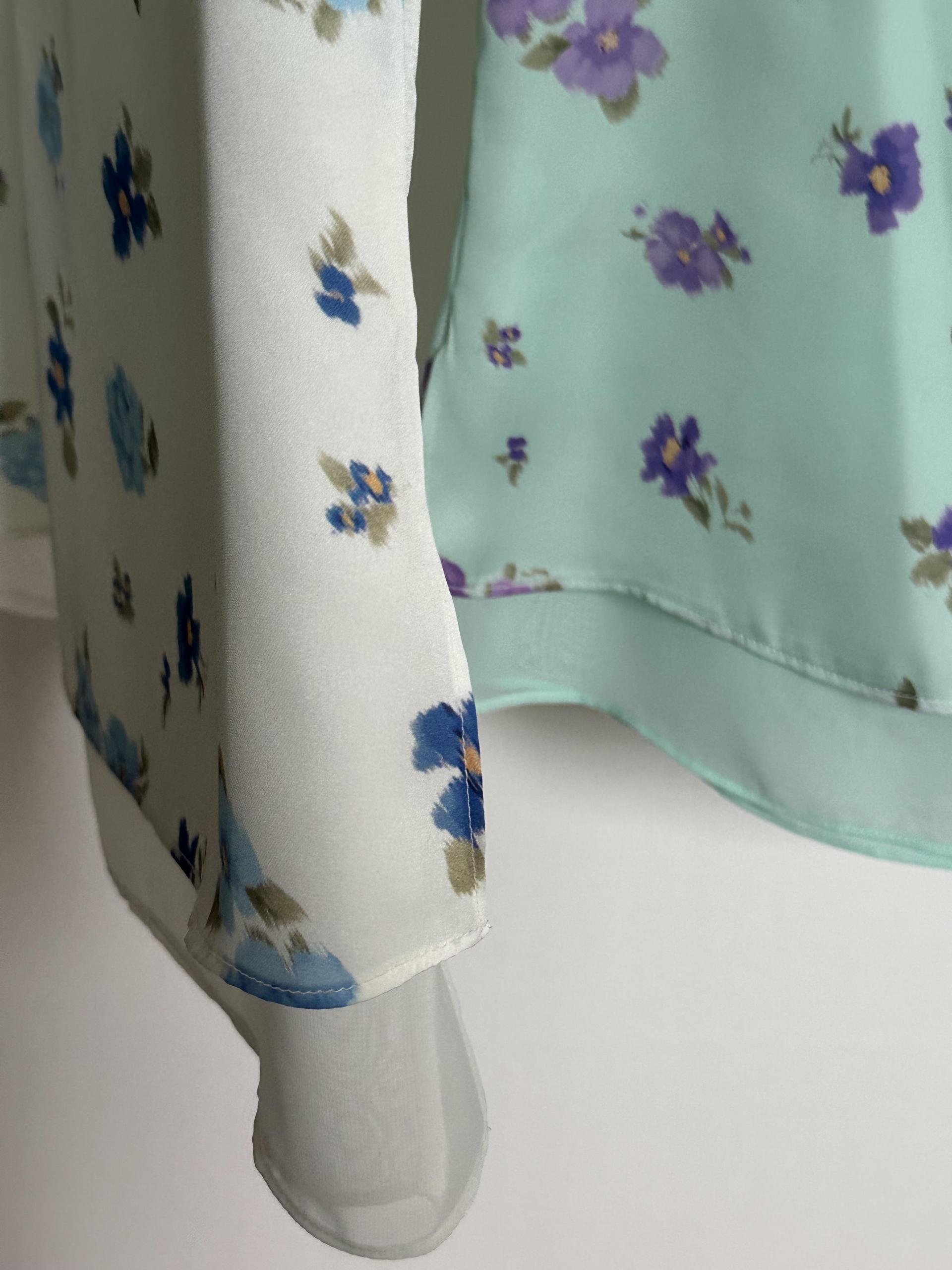 zen flower skirt (cream/mint)