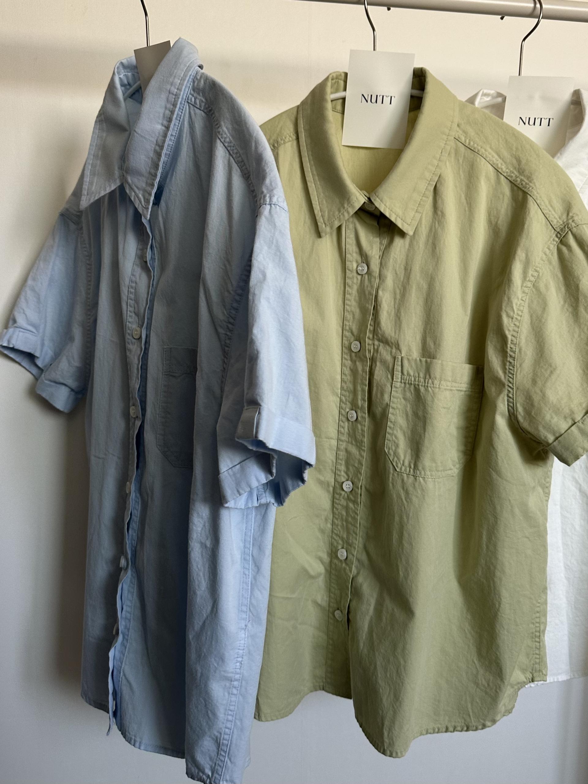 washing half shirt (melon/white/blue)