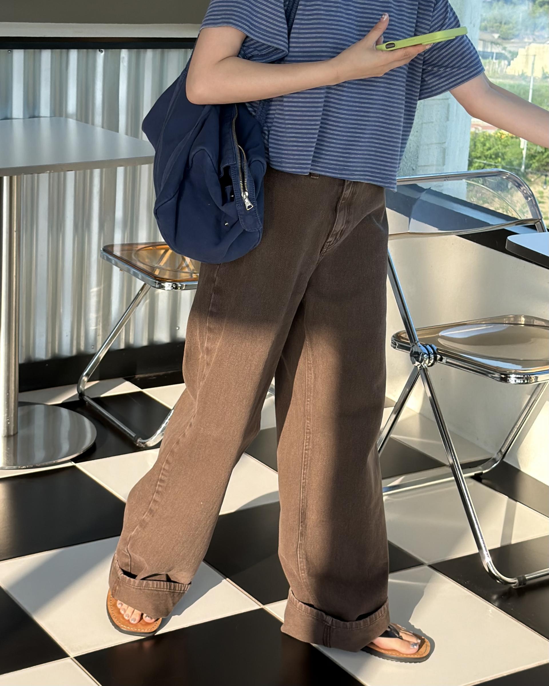 moon dying pants (brown/blue)
