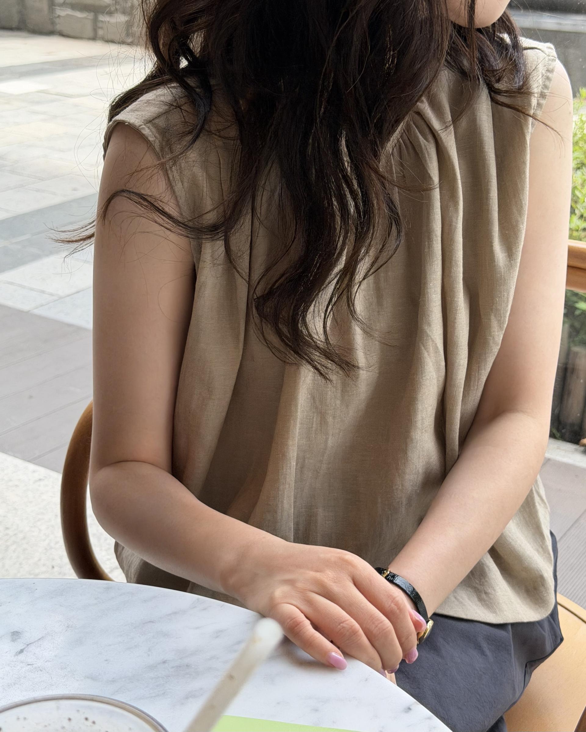 moris blouse (brown/cream)