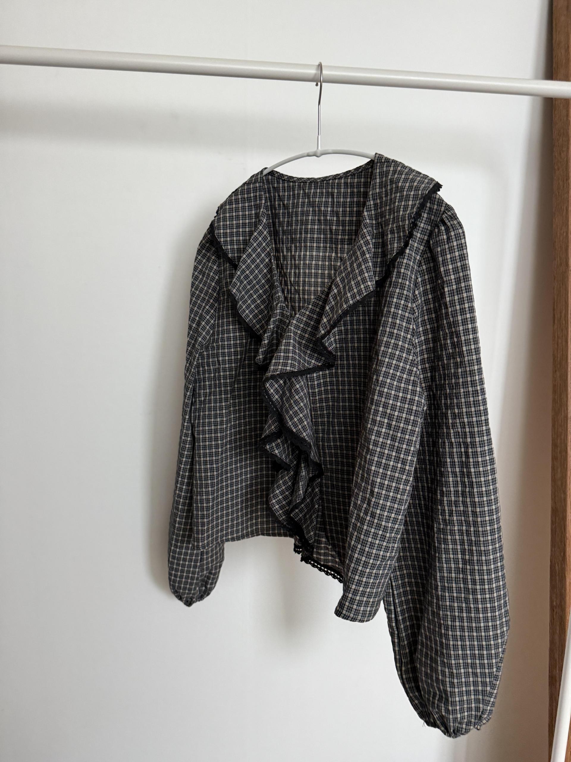 sally frill blouse (check) 완